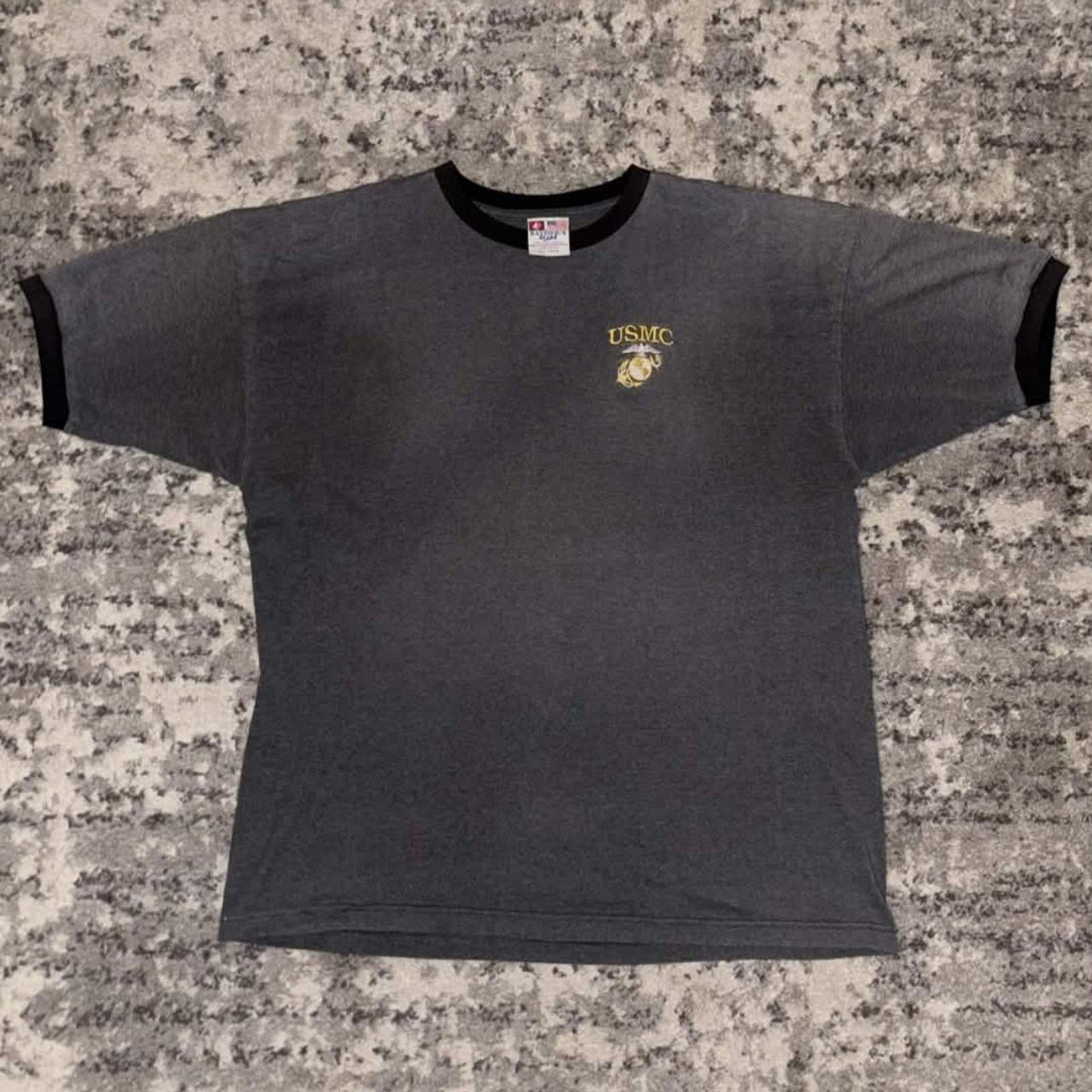 Vintage Vintage 90s USMC Marine Corps. Ringer Shirt Size US XL / EU 56 / 4 - 1 Thumbnail