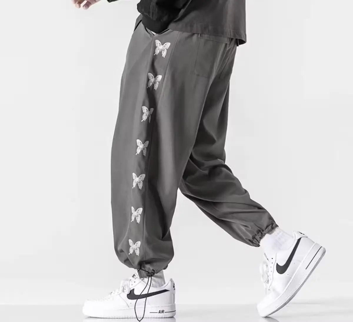 image of Vintage Butterfly Joggers in Grey, Men's (Size 32)