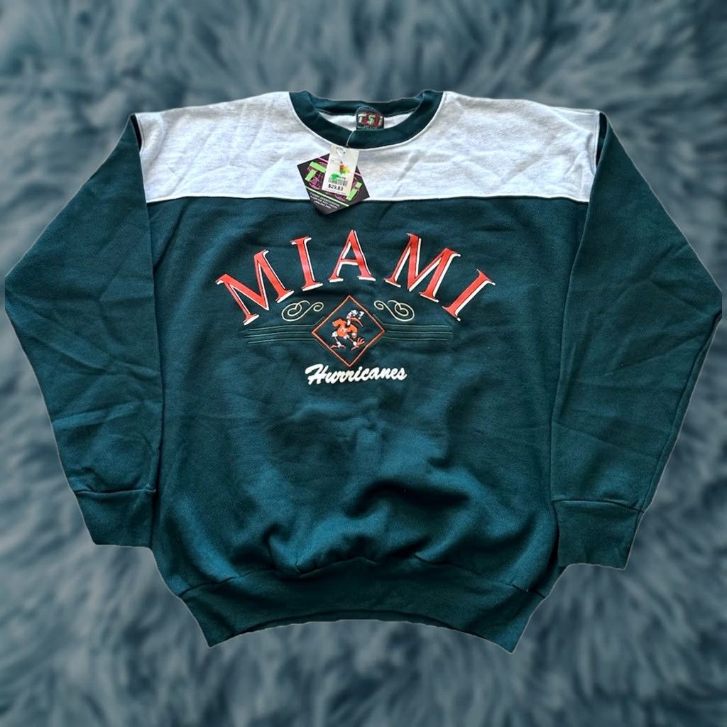 Starter VINTAGE Starter Miami Hurricanes Sweatshirt XL Embroidered 1990s RARE New W/Tags Size US XL / EU 56 / 4 - 1 Thumbnail