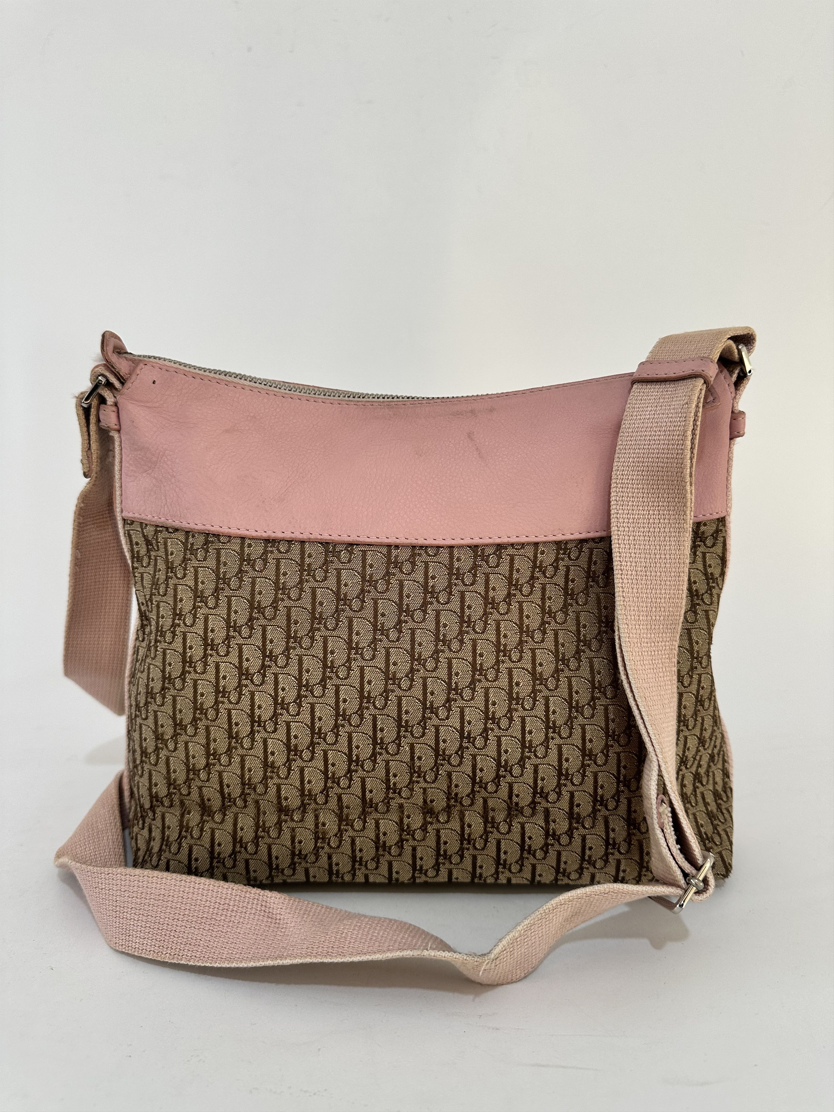 Dior Dior Brown Oblique Canvas Crossbody Bag Pink Beige Size ONE SIZE - 3 Thumbnail