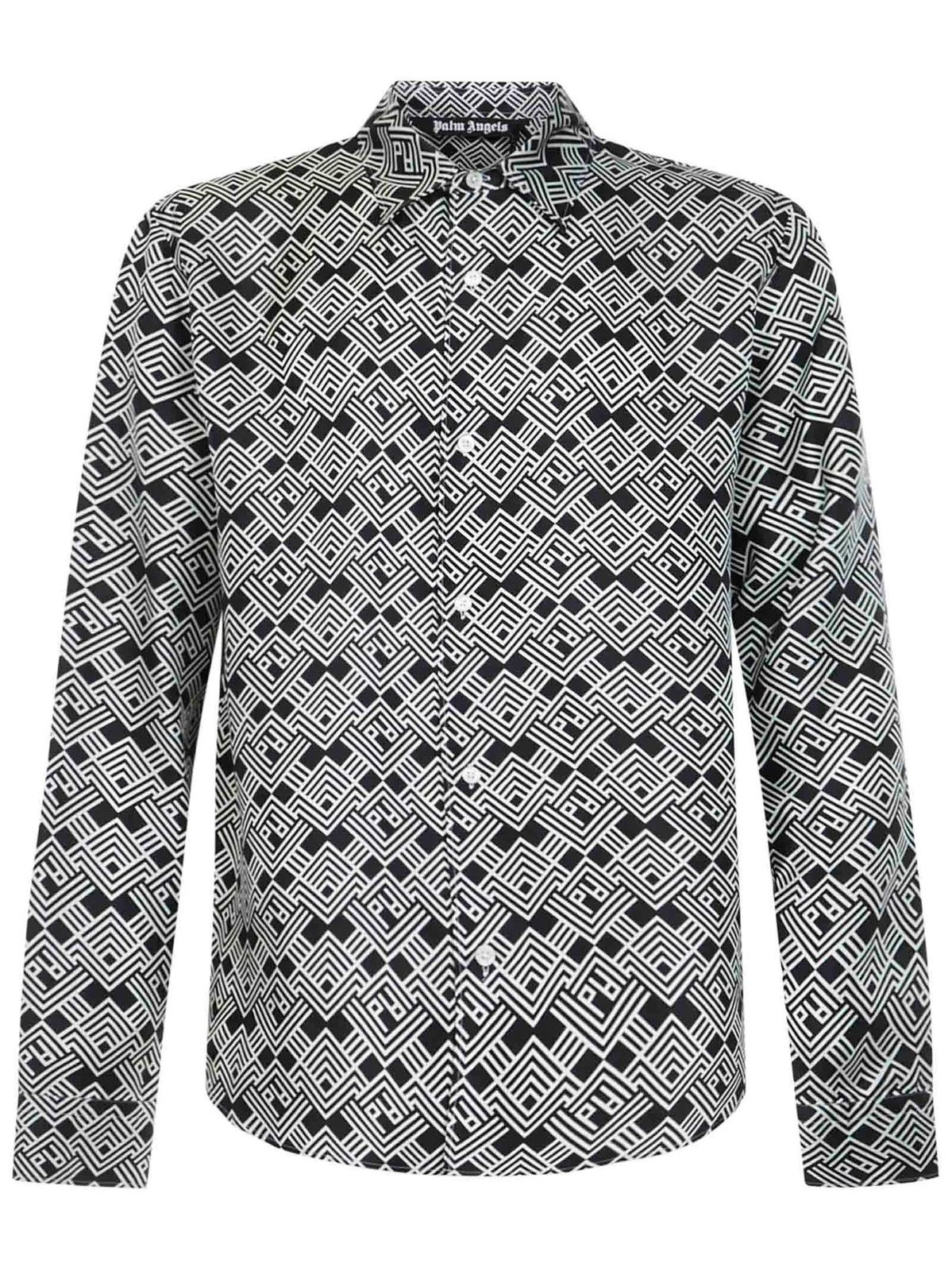 Palm Angels o1y0325 Patterned Shirt in Black/White Size US S / EU 44-46 / 1 - 1 Thumbnail