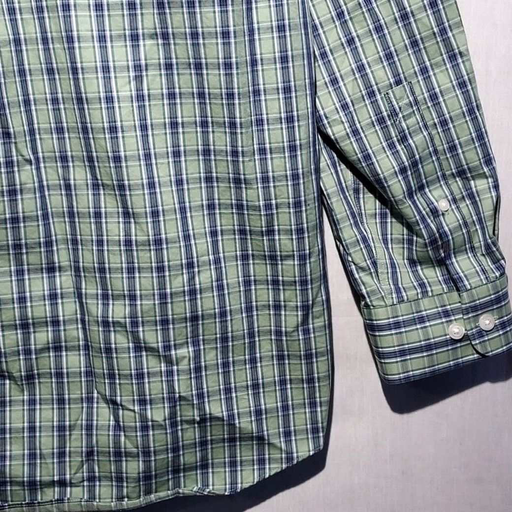 Duluth Trading Company Shirt Mens XL Green Long Sleeve Wrinkle Fighter 100% Cotton Button-down