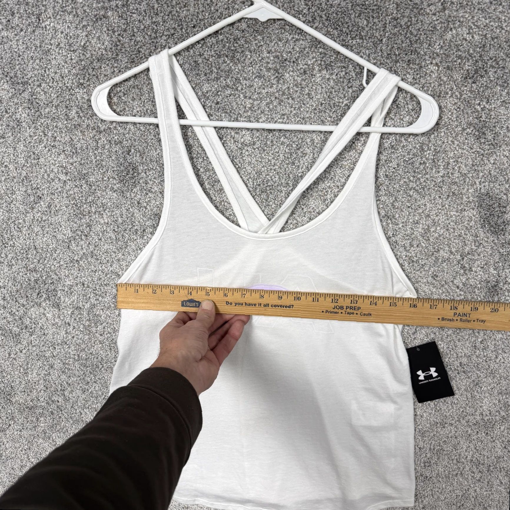 Under Armour Under Armour Tank Top Women L White Lilac Lightweight Sleeveless Racerback Gym & Training Scoop Neck Casual 1383251 Size L / US 10 / IT 46 - 4 Thumbnail