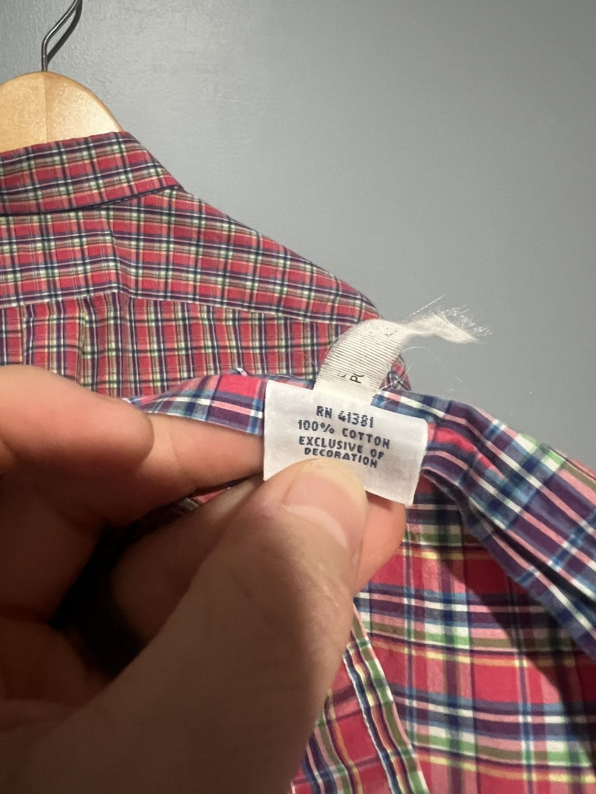 Polo Ralph Lauren Ralph Lauren CERISE PINK/BLUE Plaid Cotton Poplin Shirt Sz L Size US L / EU 52-54 / 3 - 7 Thumbnail