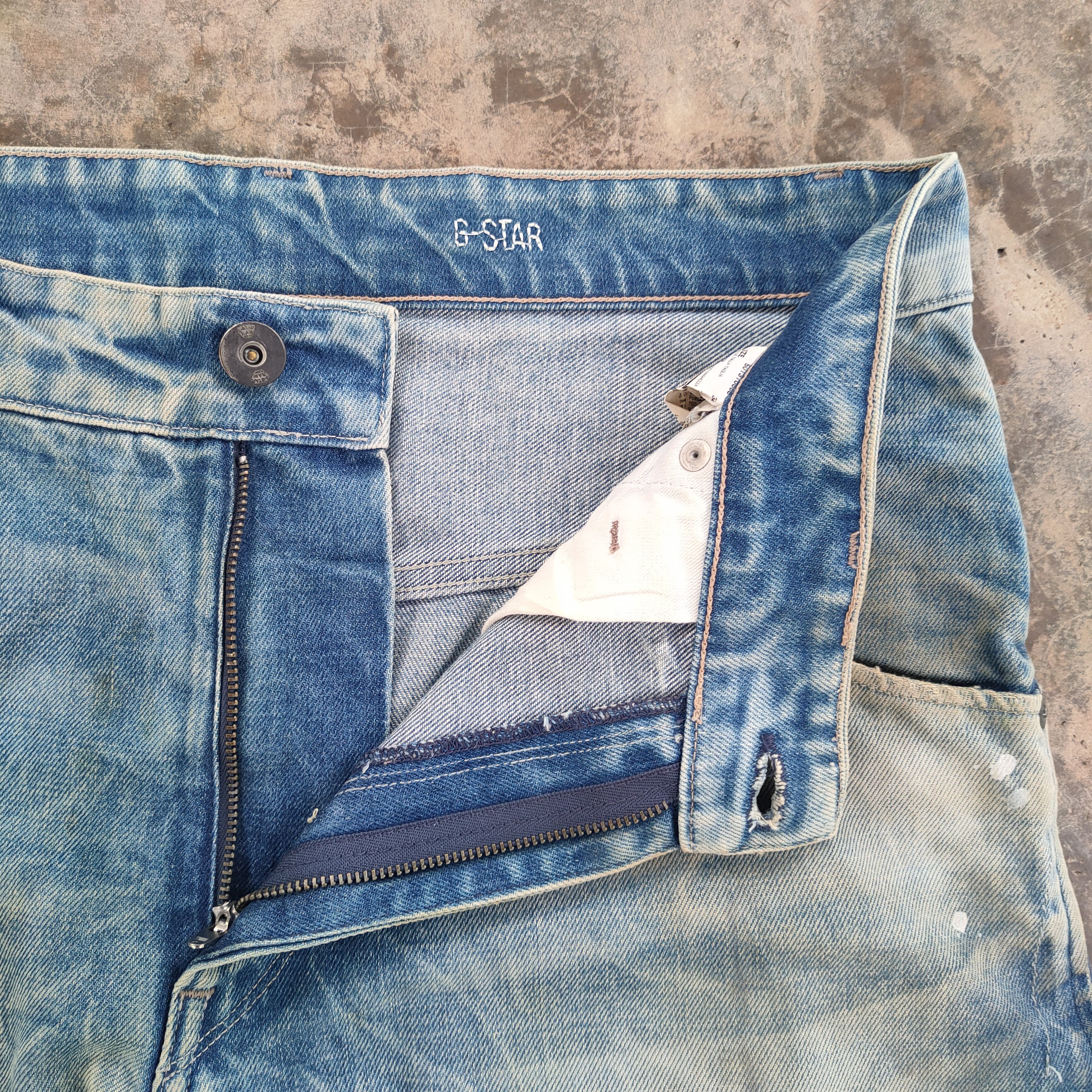 VTG GSTAR RAW FADED RUSTY MUD WASH DENIM JEANS PANTS