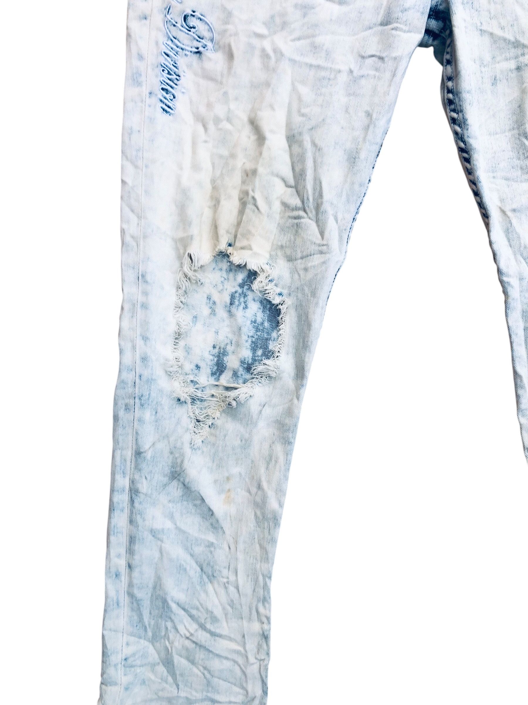 Designer 🔥Japanese Punk Distressed Denim Style Jeans Size US 32 / EU 48 - 4 Thumbnail