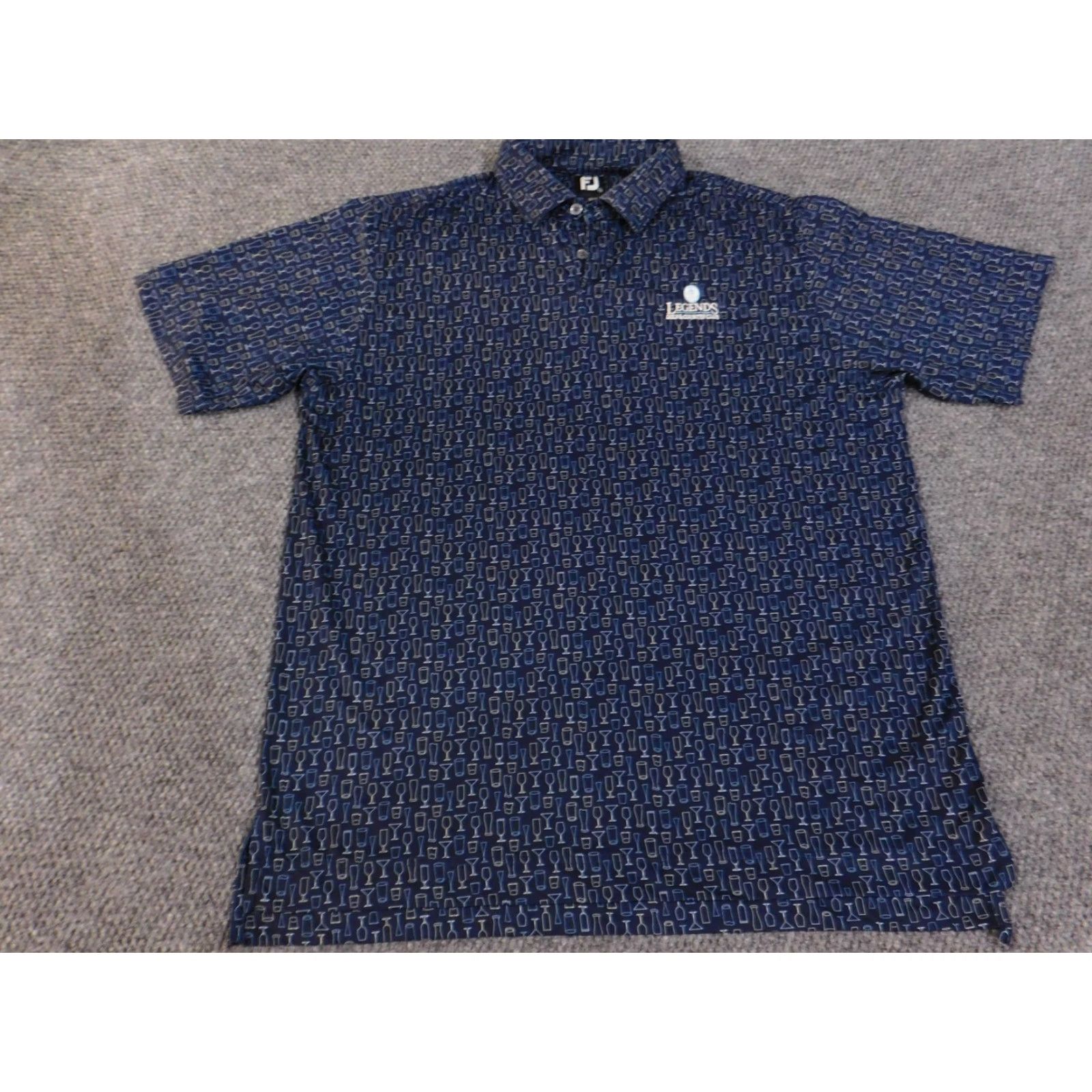 Footjoy FootJoy Polo Shirt Mens XL Blue Legends Golf & Country Club Graphic Print Short Sleeve Golf Size US XL / EU 56 / 4 - 2 Thumbnail
