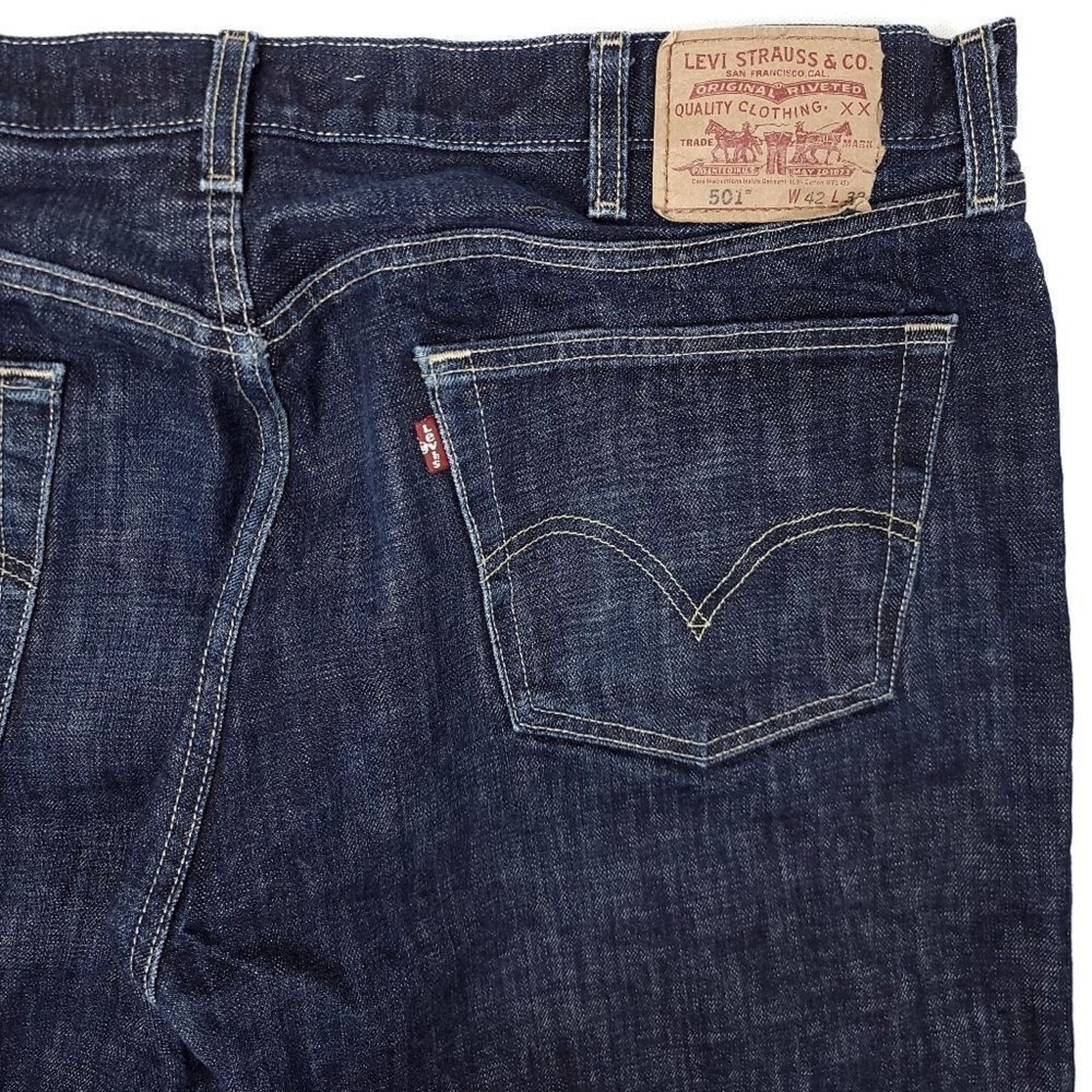 Levi's Y2K Levis 501XX Original Button Fly Jeans Mens 42x30 Size US 42 / EU 58 - 8 Thumbnail