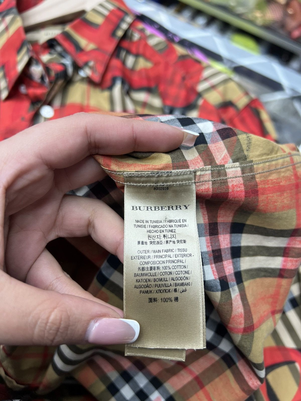 Burberry Burberry Red Check Graffiti Button Up Size US L / EU 52-54 / 3 - 9 Thumbnail