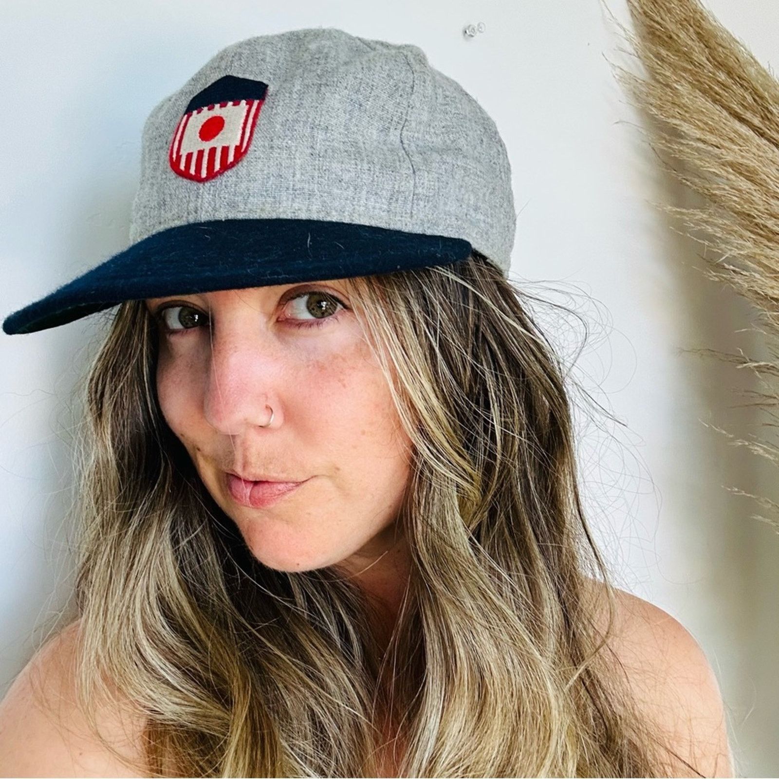 Ebbets Field Flannels EBBETS FIELD Grey Flannel Brown Leather Snapback Hat Cap Size ONE SIZE - 9 Thumbnail