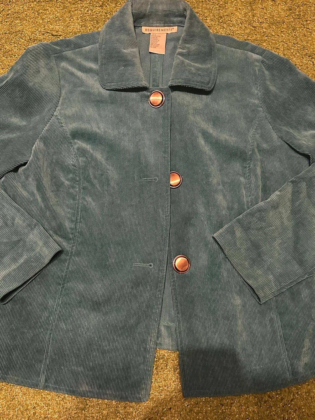 Other Vintage Women's Blue Corduroy Button-Up Jacket Size M / US 6-8 / IT 42-44 - 6 Thumbnail