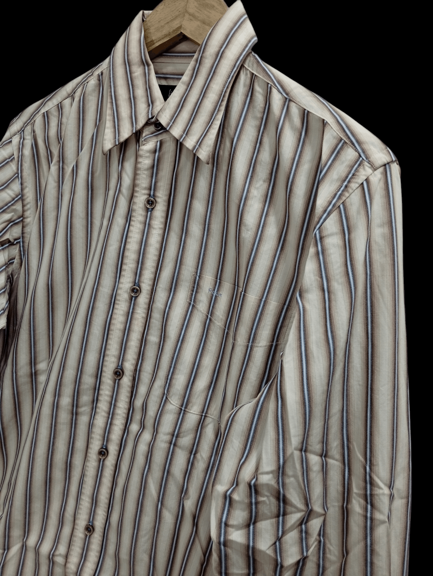 Japanese Brand × Vintage × Yoshiyuki Konishi 🔥🔥Vintage Ficce Stripe LS Shirt Size US M / EU 48-50 / 2 - 10 Thumbnail