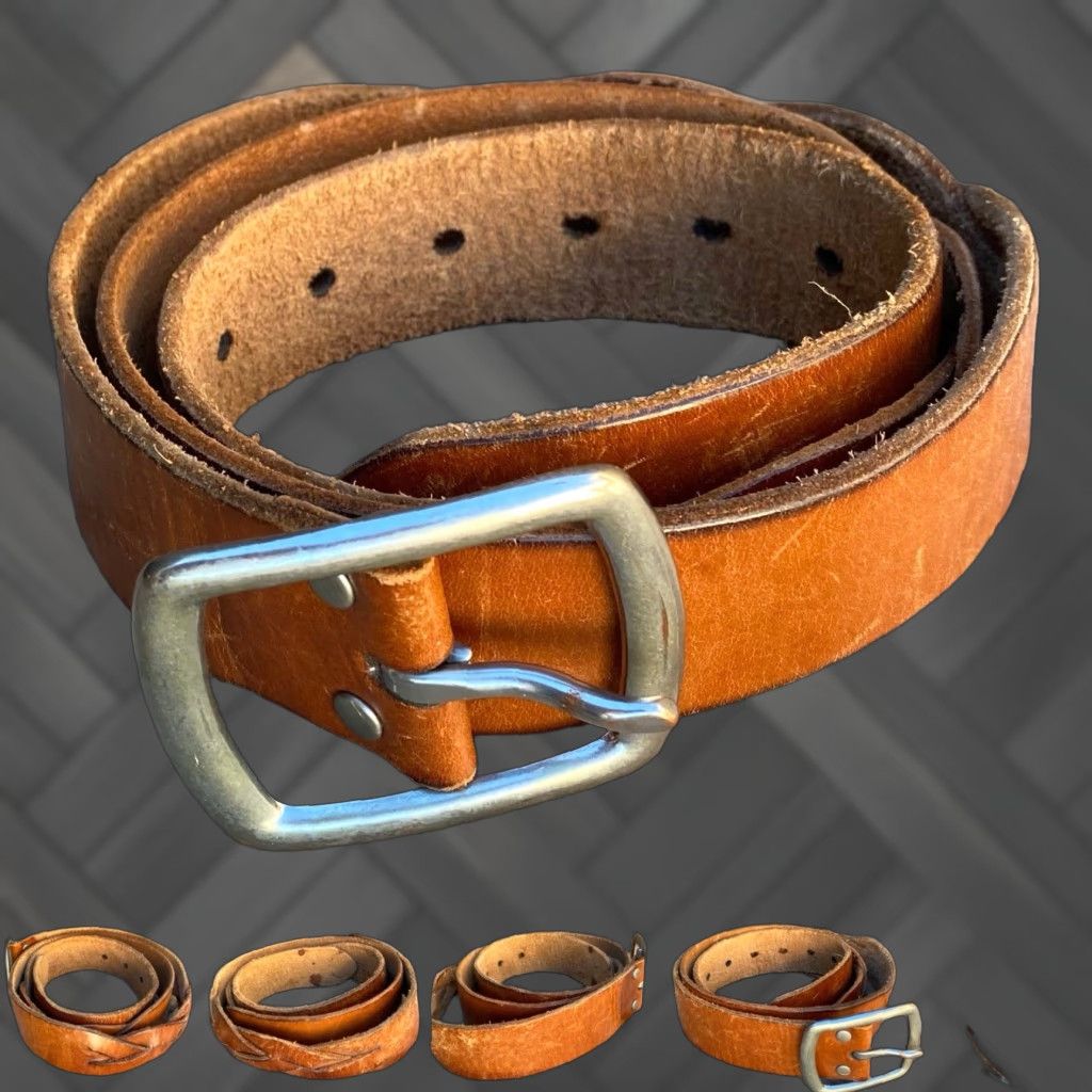 Abercrombie & Fitch VINTAGE Abercrombie & Fitch leather belt Mens 38 Brown Leather Boho 1990s 2000s Y2K Casual Belt Size ONE SIZE - 1 Thumbnail