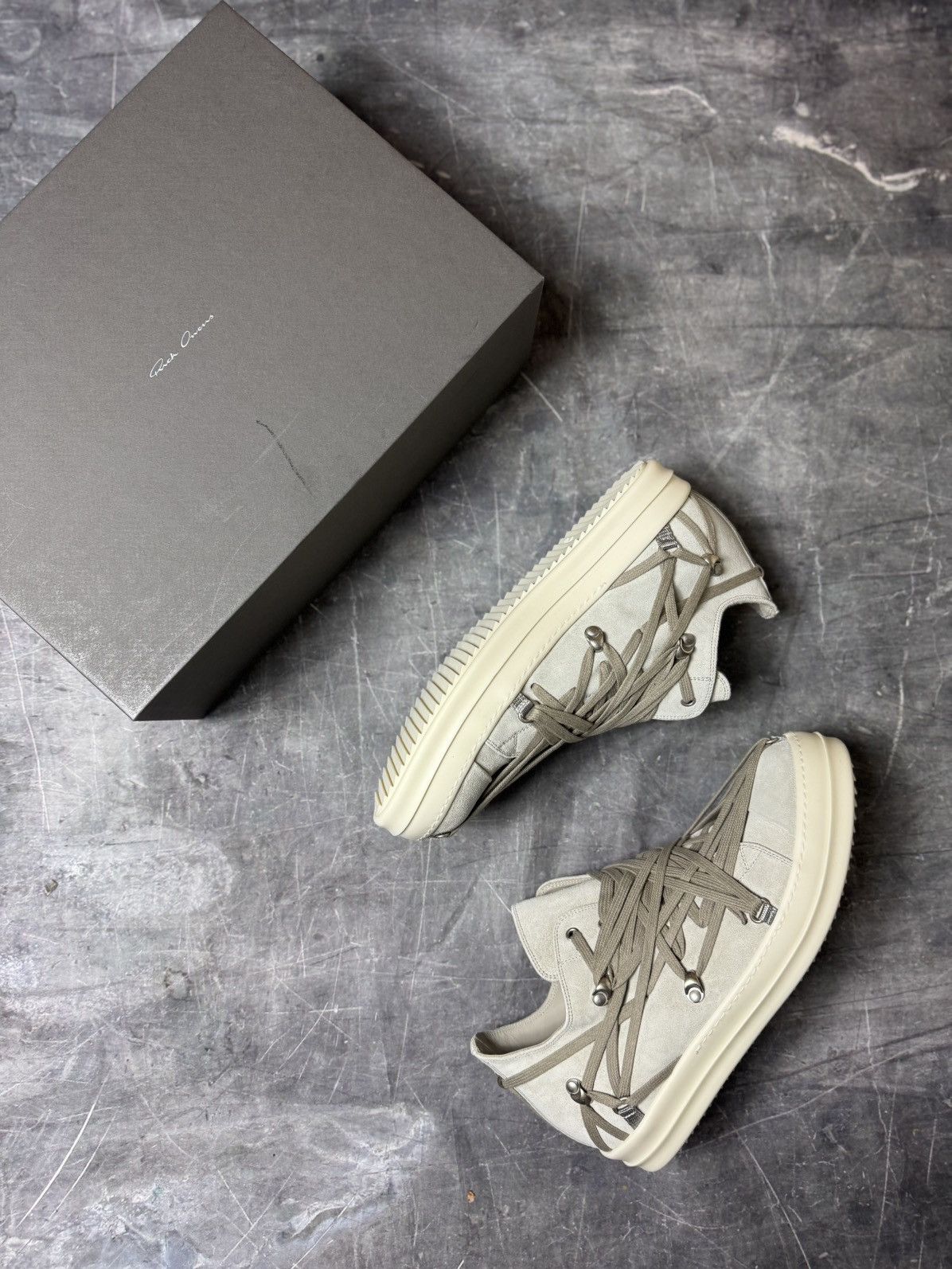 Rick Owens RICK OWENS MEGALACE LOW SNEAKS Size US 13 / EU 46 - 1 Thumbnail