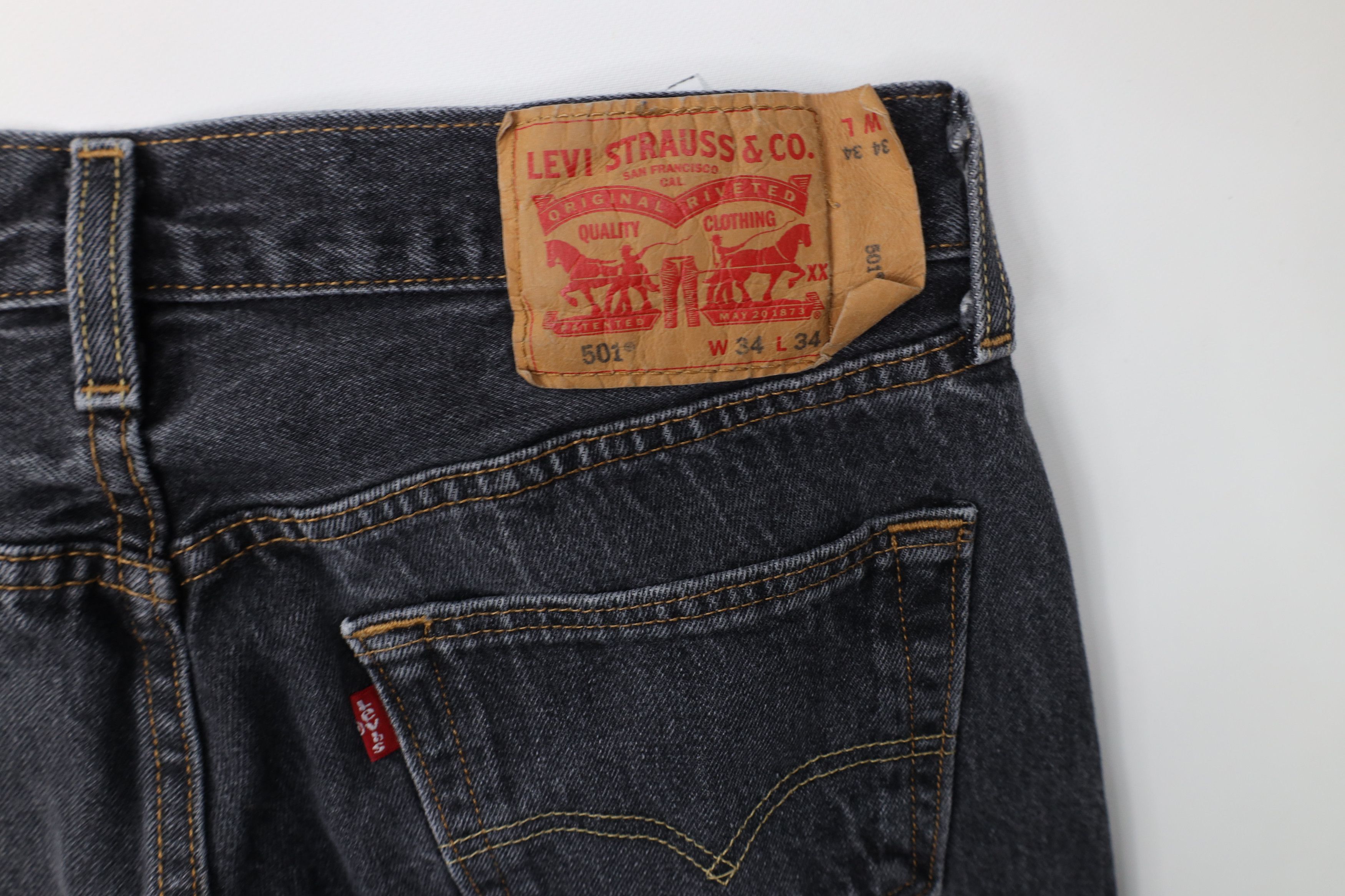 Levi's Vintage Y2K Levis 505xx Fly Regular Straight Leg Jeans Black Size US 34 / EU 50 - 14 Thumbnail