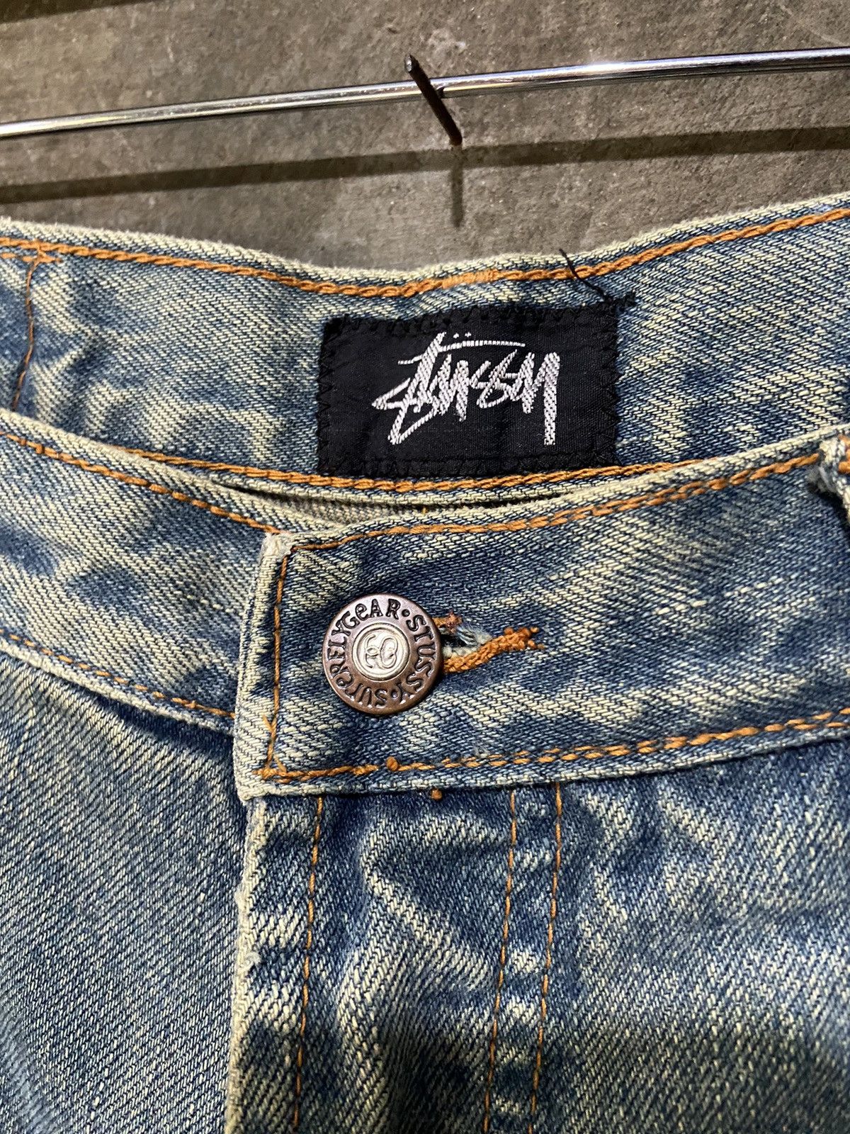 Stussy 📢SENDOFFER📢 Vintage Stussy Baggy Jeans Made In ITALY Size US 35 - 14 Thumbnail