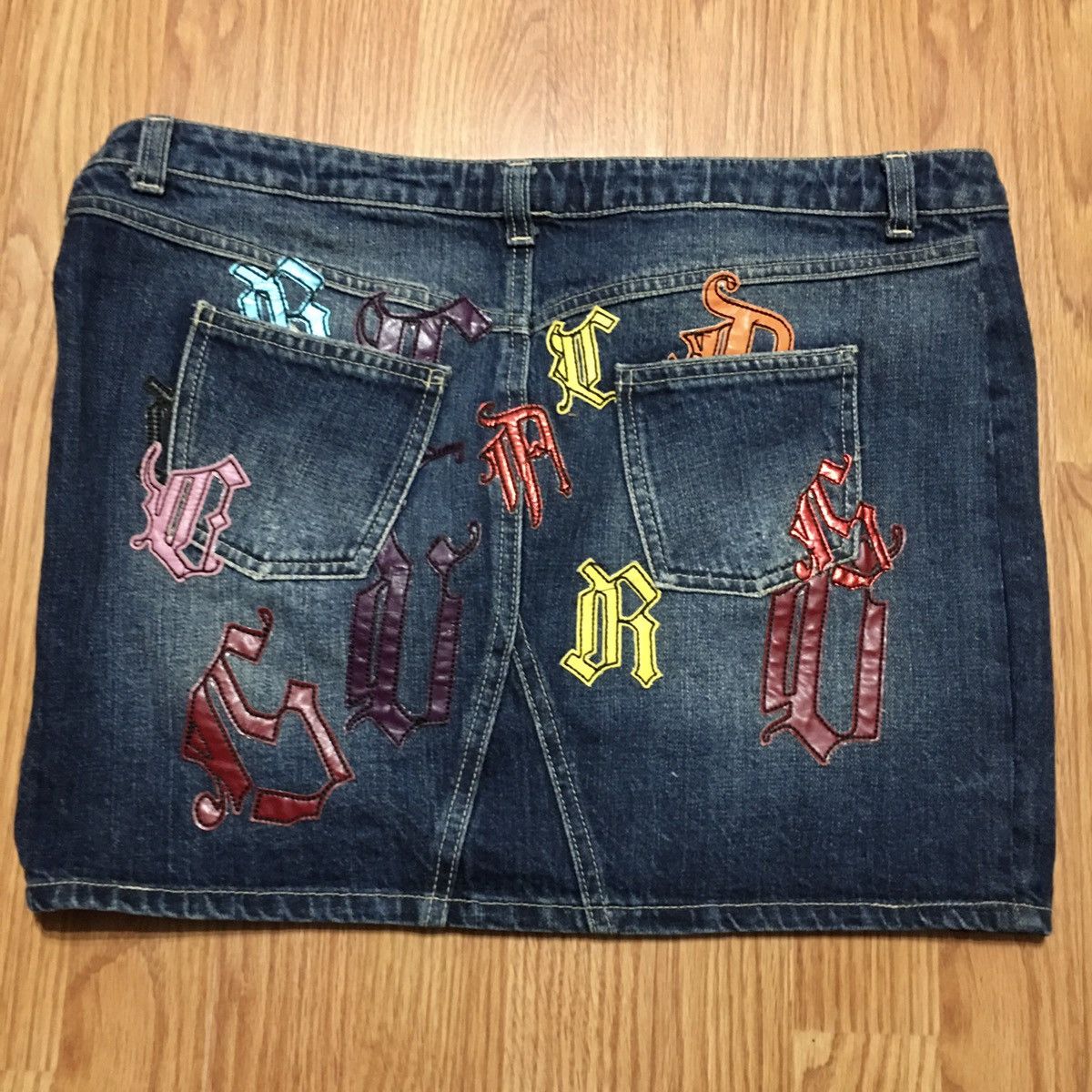 Versace × Versace Jeans Couture VERSACE Jeans Couture Denim Blue Designer Mini Skirt Size 32" / US 10 / IT 46 - 9 Thumbnail