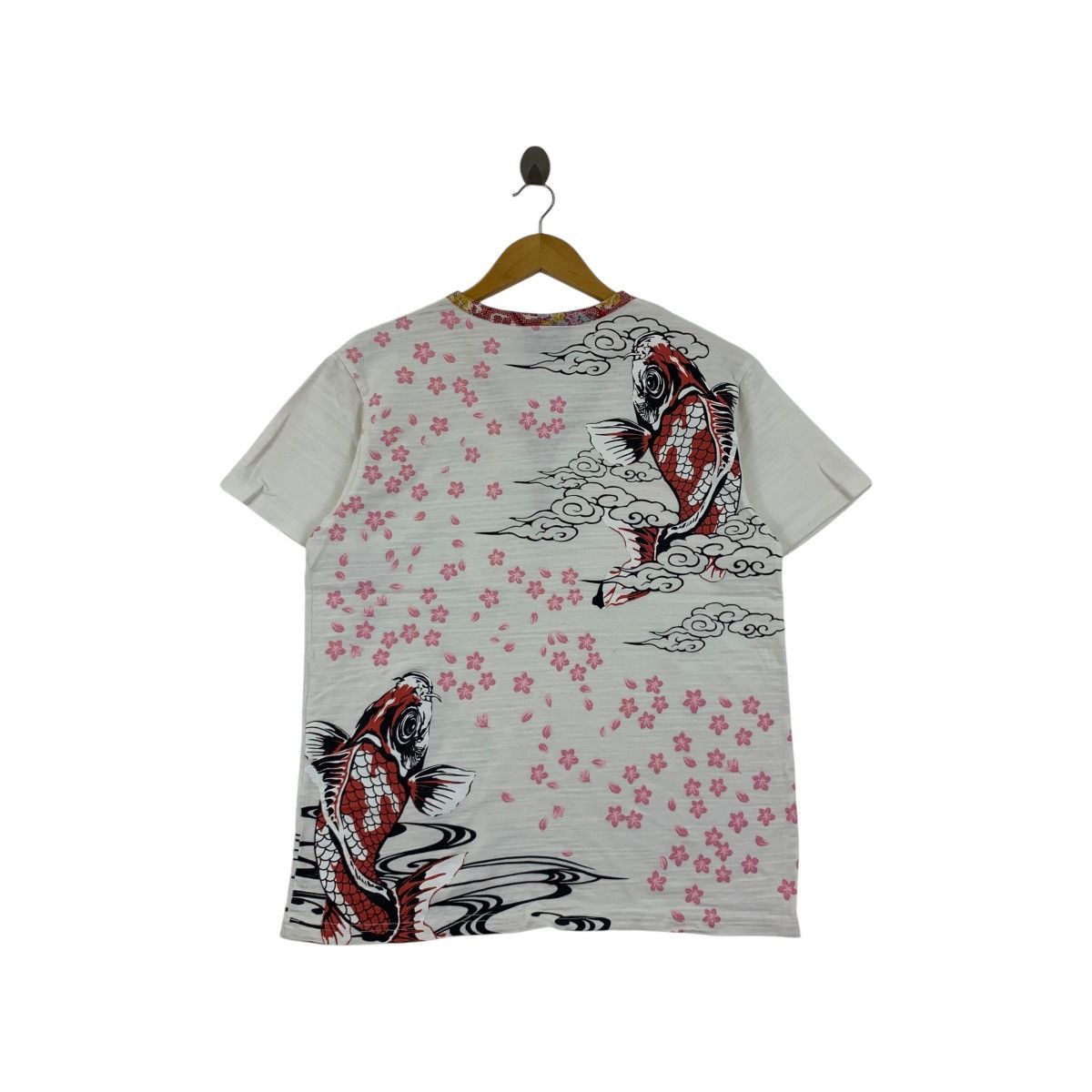 Vintage Vintage JAPAN TRADITIONAL KARAKURI Koi Sakura Tee Shirt Size L / US 10 / IT 46 - 4 Thumbnail