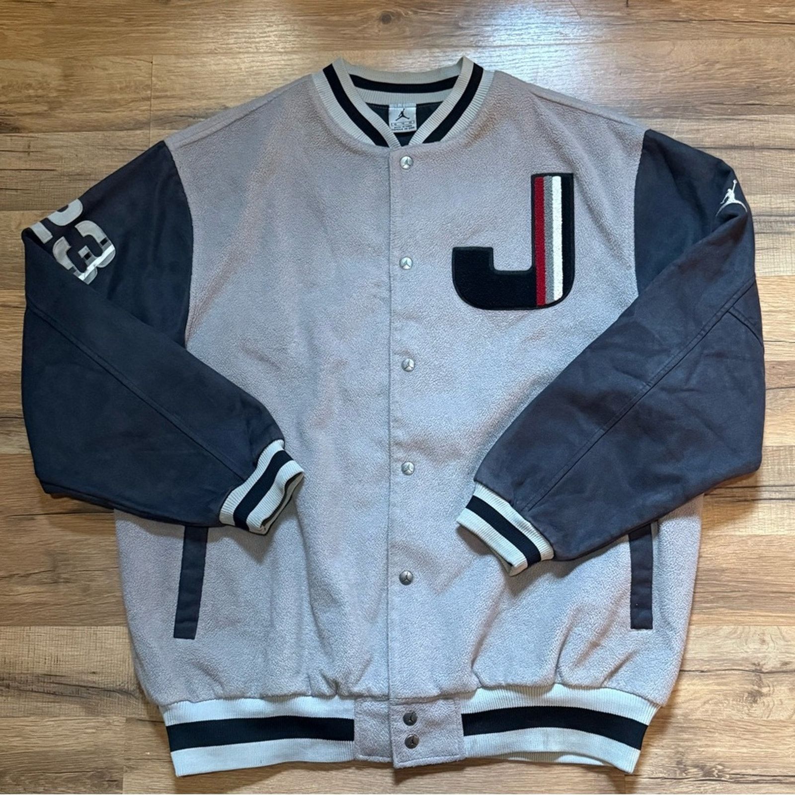 Nike Y2K Jordan Fleece Button Up Varsity Jacket Size US XL / EU 56 / 4 - 2 Thumbnail