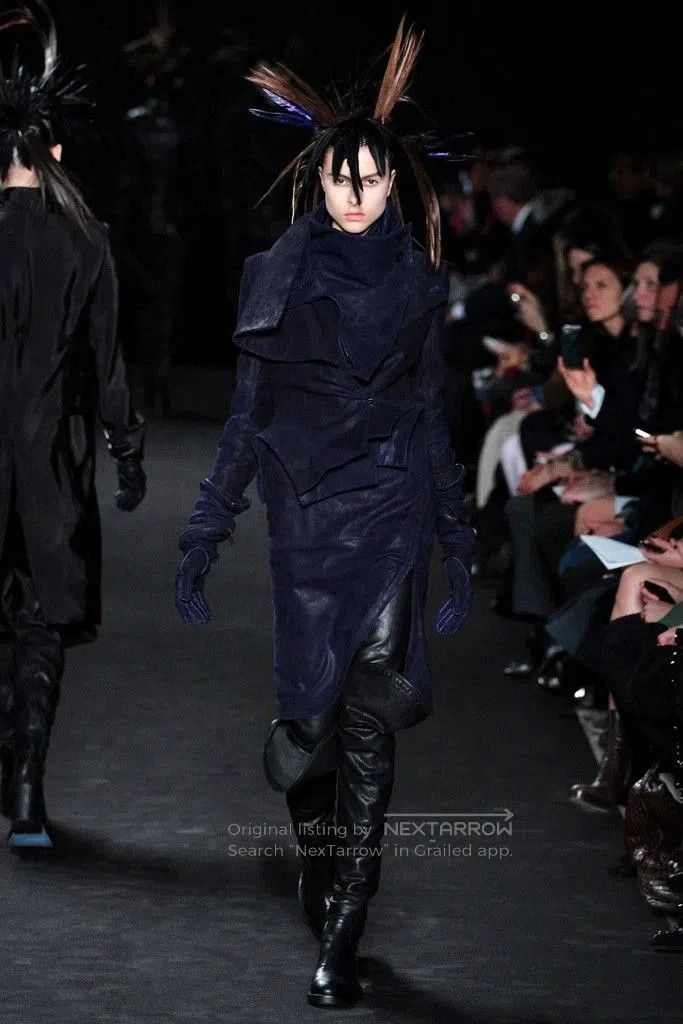 Ann Demeulemeester Ann Demeulemeester Leather Jacket with Scarf Hem. Size US XS / EU 42 / 0 - 4 Thumbnail