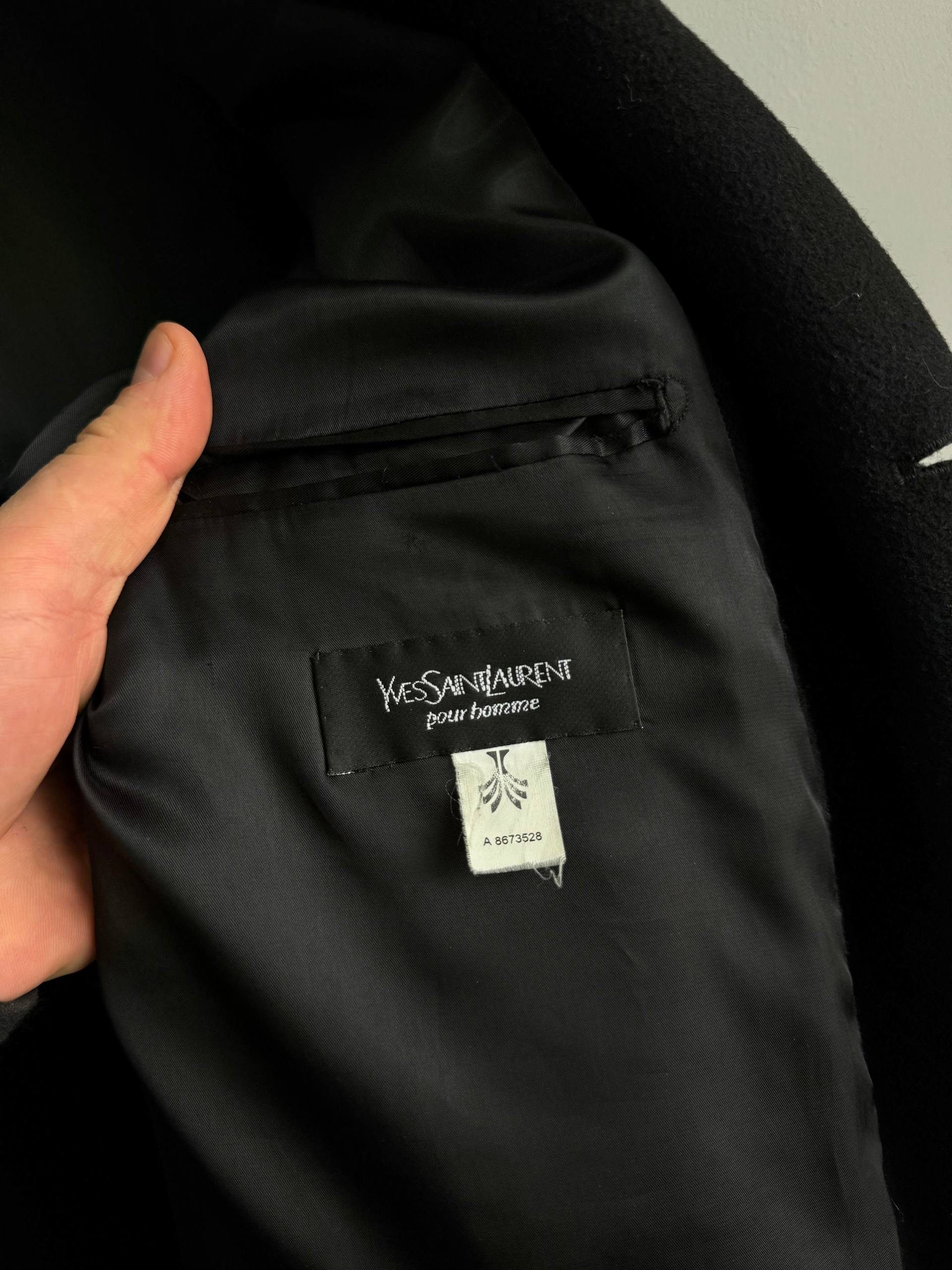 Yves Saint Laurent Vintage Yves Saint Laurent Pure Wool Button Over Coat Black Size US XXL / EU 58 / 5 - 2 Thumbnail