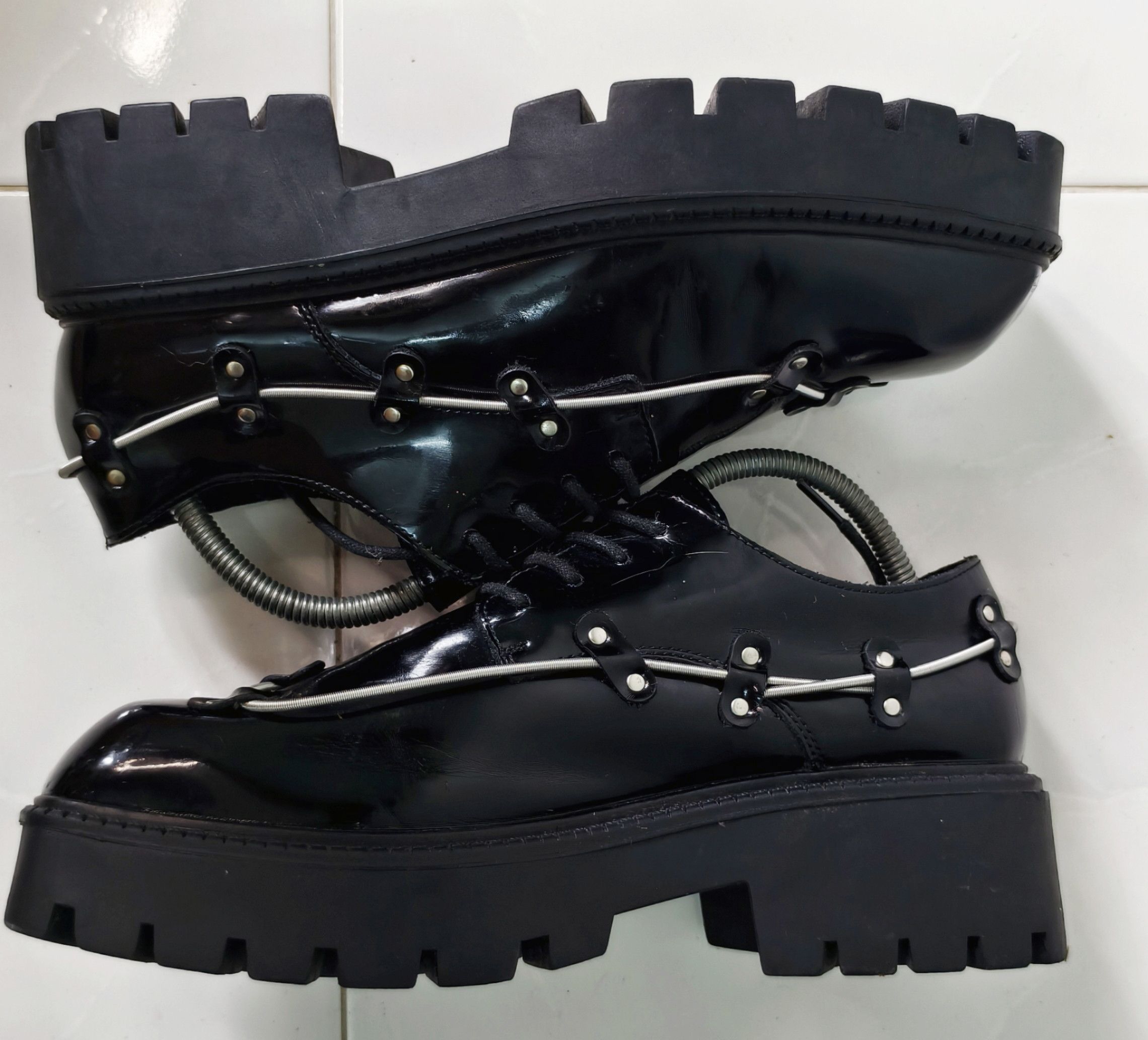 Japanese Brand British style niche square toe spring black oxford shoes Size US 6 / EU 39 - 9 Thumbnail