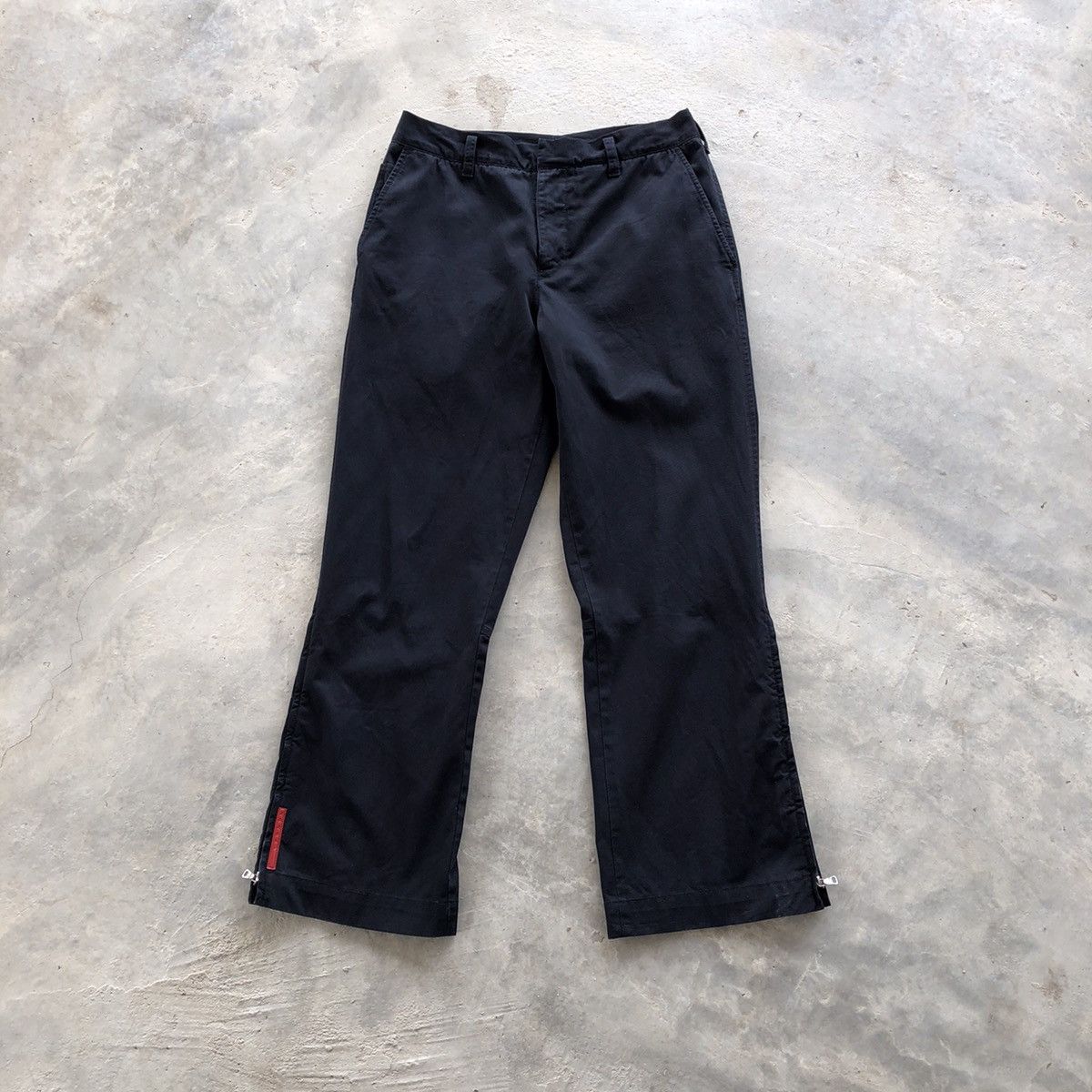 image of Prada Cotton Ankle Zip Pants in Black, Men's (Size 30)