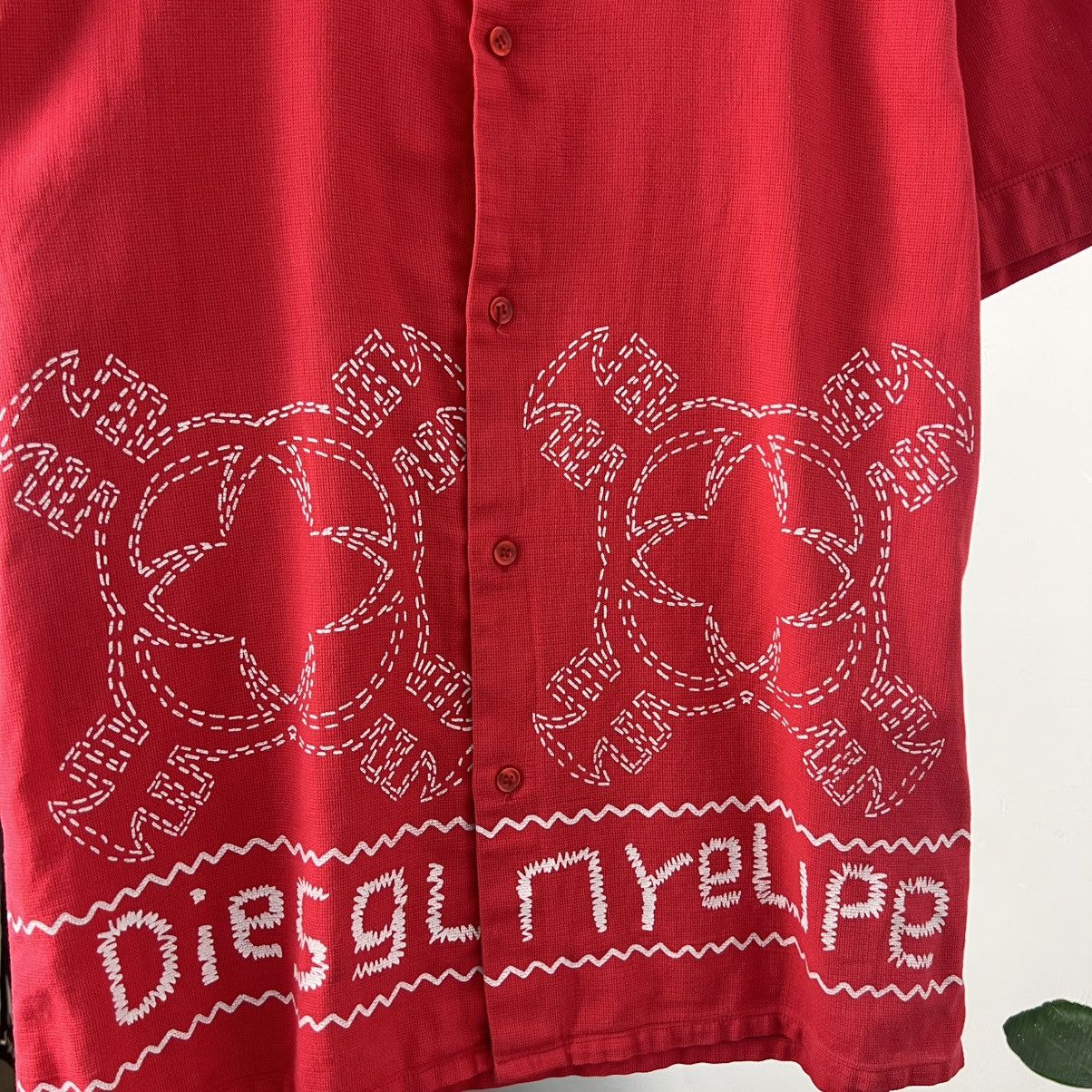 Diesel Vintage Y2K Diesel Avant Garde Button Up Shirt Size US L / EU 52-54 / 3 - 3 Thumbnail