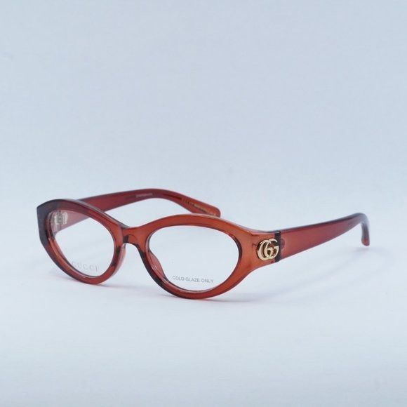image of New Gucci Gg1405O 003 Burgundy Eyeglasses in Red, Women's