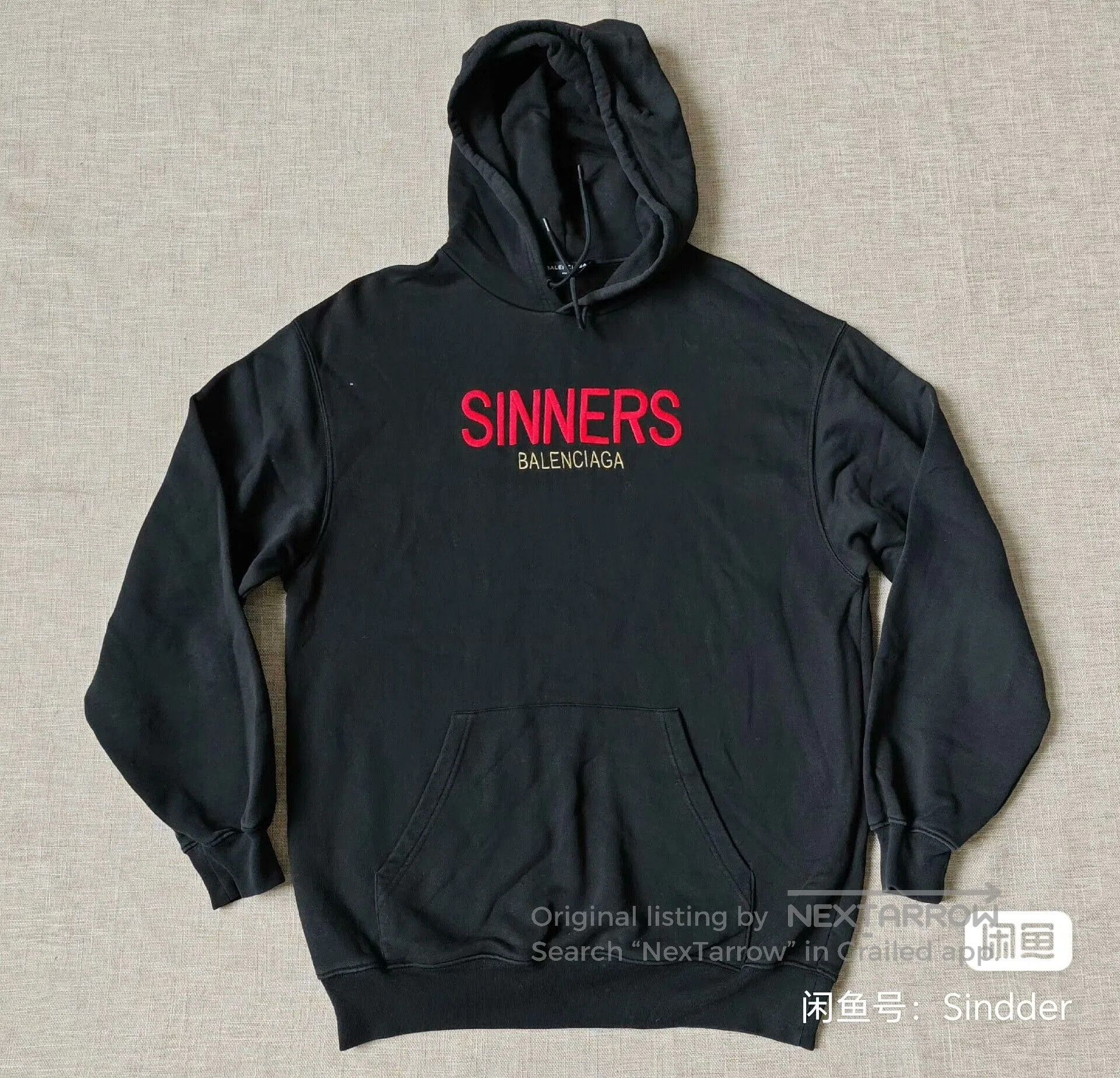 Balenciaga Balenciaga Sinners Logo Embroidered Hoodie. Size US XS / EU 42 / 0 - 1 Thumbnail