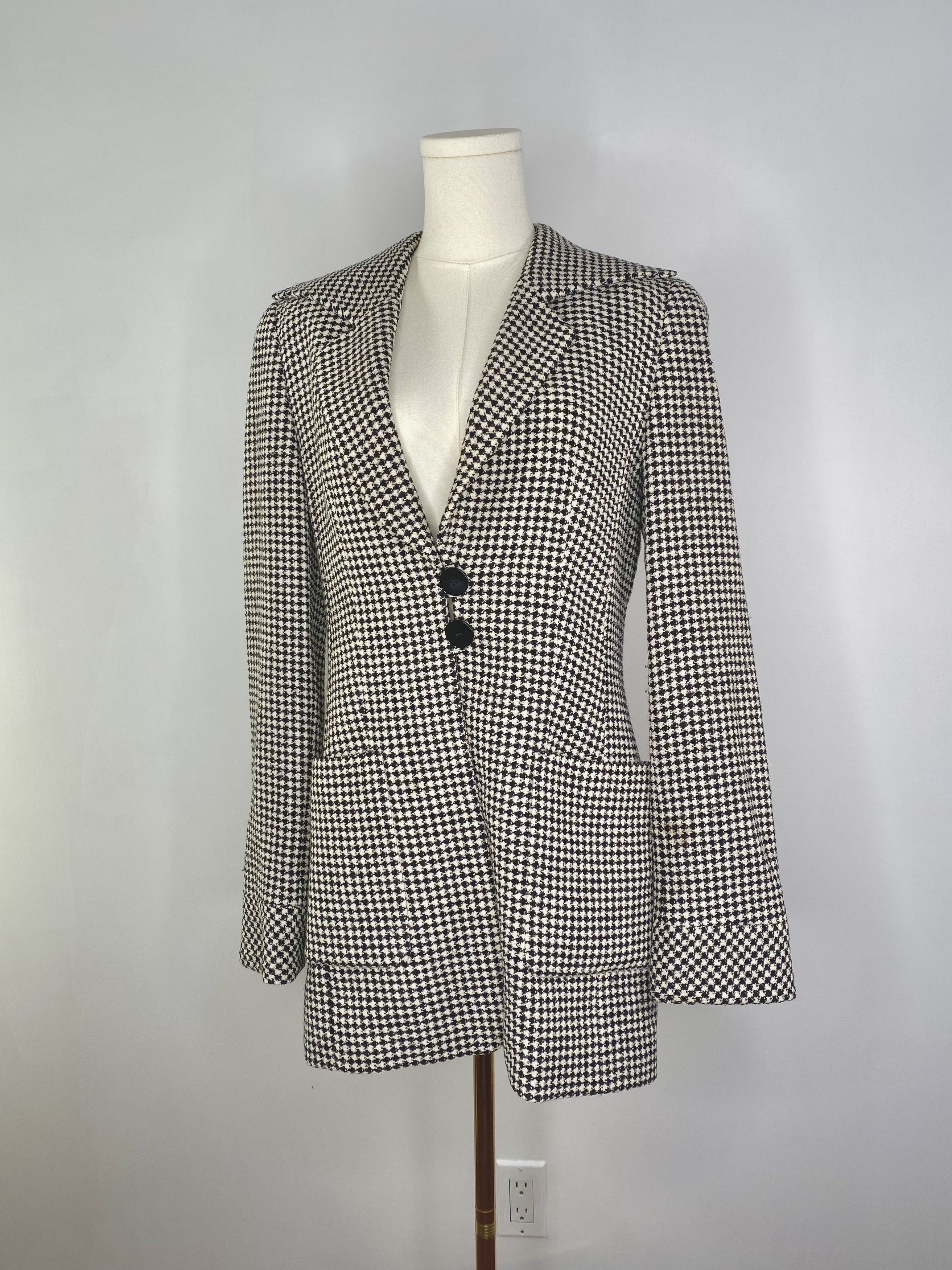 Louis Feraud Louis Feraud - Designer Houndstooth Blazer Size M / US 6-8 / IT 42-44 - 1 Thumbnail