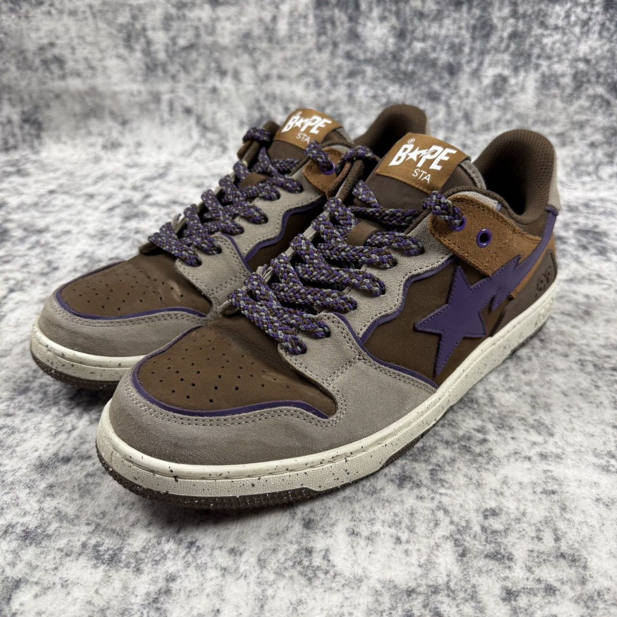 Bape BAPE STA Low ‘Brown/Purple’ Leather Sneakers Size US 11 / EU 44 - 1 Thumbnail