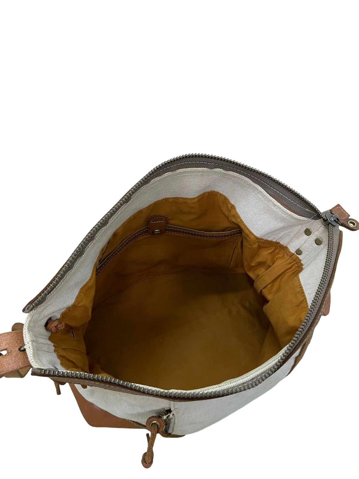 Japanese Brand Messenger Bag Teha Amana Leather Cotton Canvas Size ONE SIZE - 13 Thumbnail