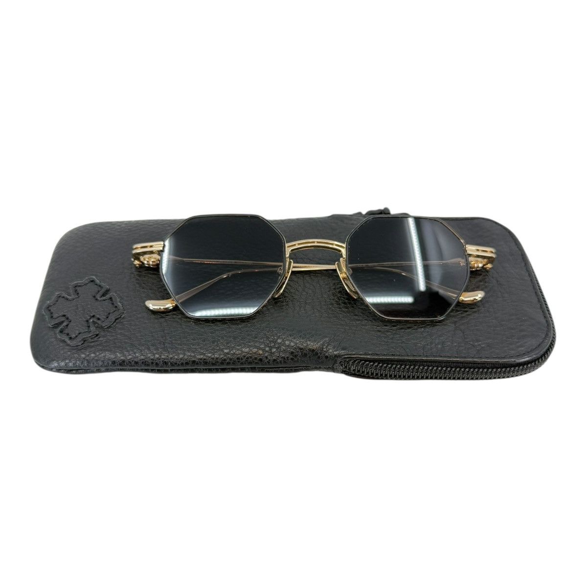 Chrome Hearts Chrome Hearts Evaculation Gold Sunglasses Size ONE SIZE - 7 Thumbnail