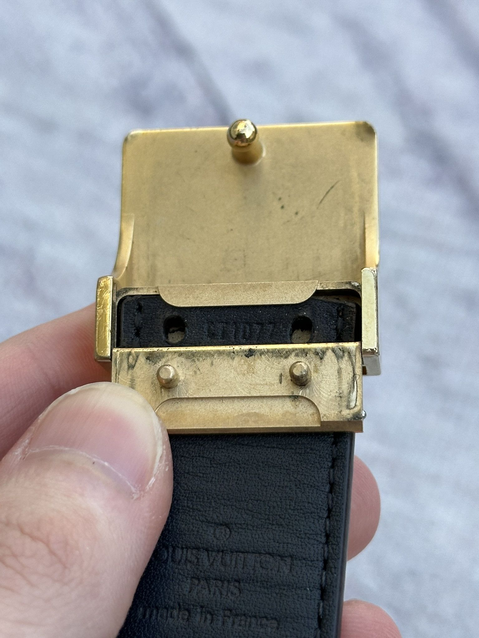 Louis Vuitton Louis Vuitton Belt Ebene Damier Check Classic Buckle Brown Size 36 - 12 Thumbnail
