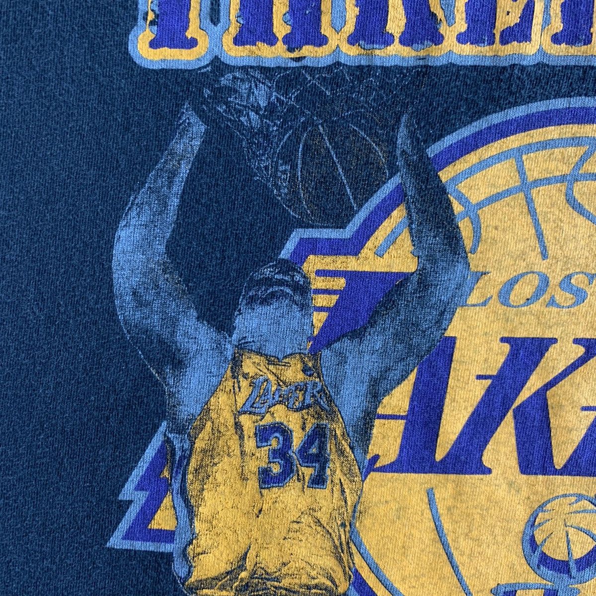 Gildan × NBA × Vintage 2002 VTG LA Lakers NBA Championship 3 peat tee KOBE SHAQ LG Size US L / EU 52-54 / 3 - 8 Thumbnail