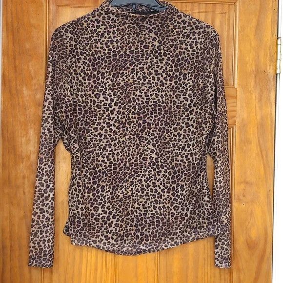 Other NWT Marissa Olivia High Neck Long-sleeved Leopard Print Top Size L / US 10 / IT 46 - 6 Thumbnail