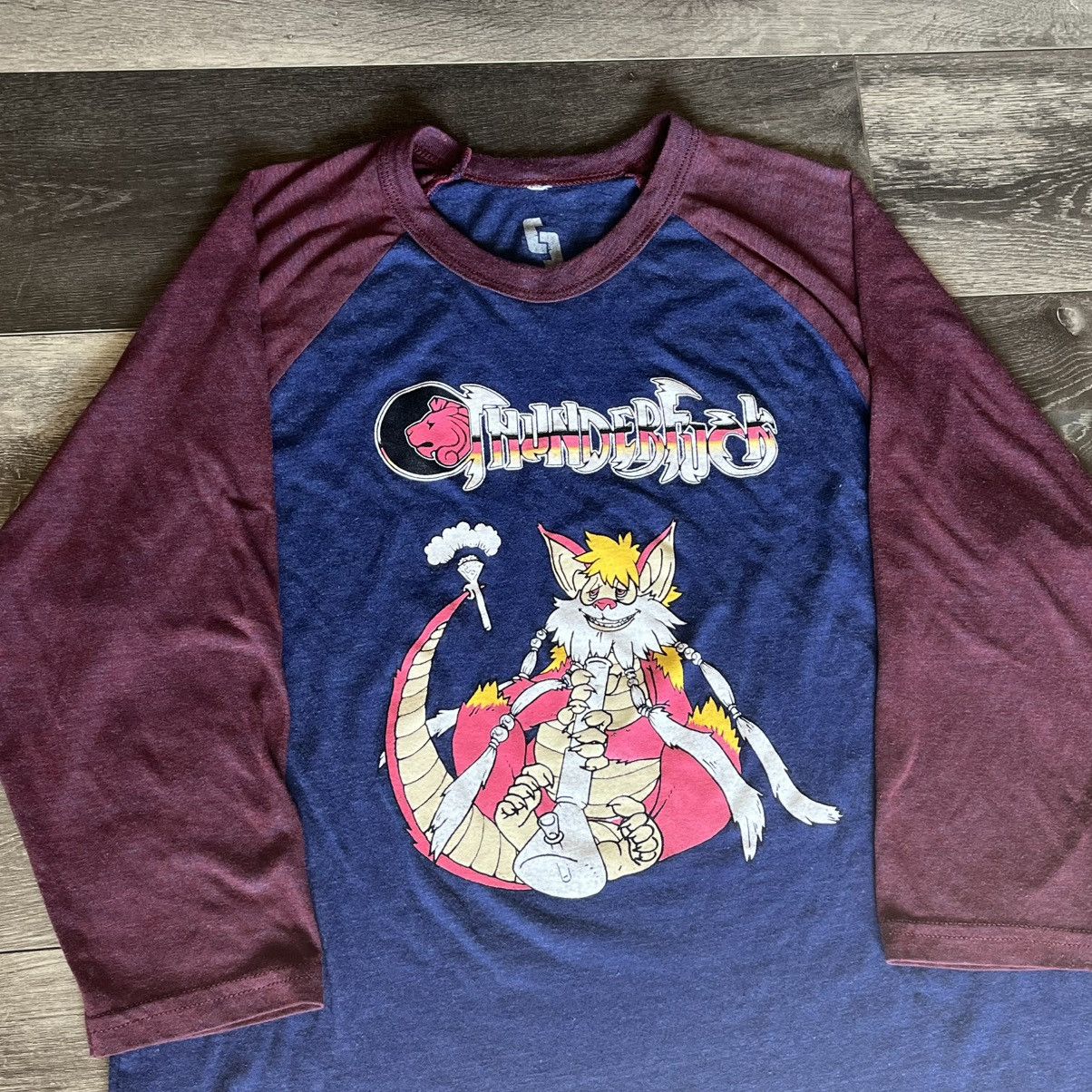 Vintage Vintage 2000s Captain Chronica Cat Bong Raglan Baseball Tee Size US L / EU 52-54 / 3 - 3 Thumbnail