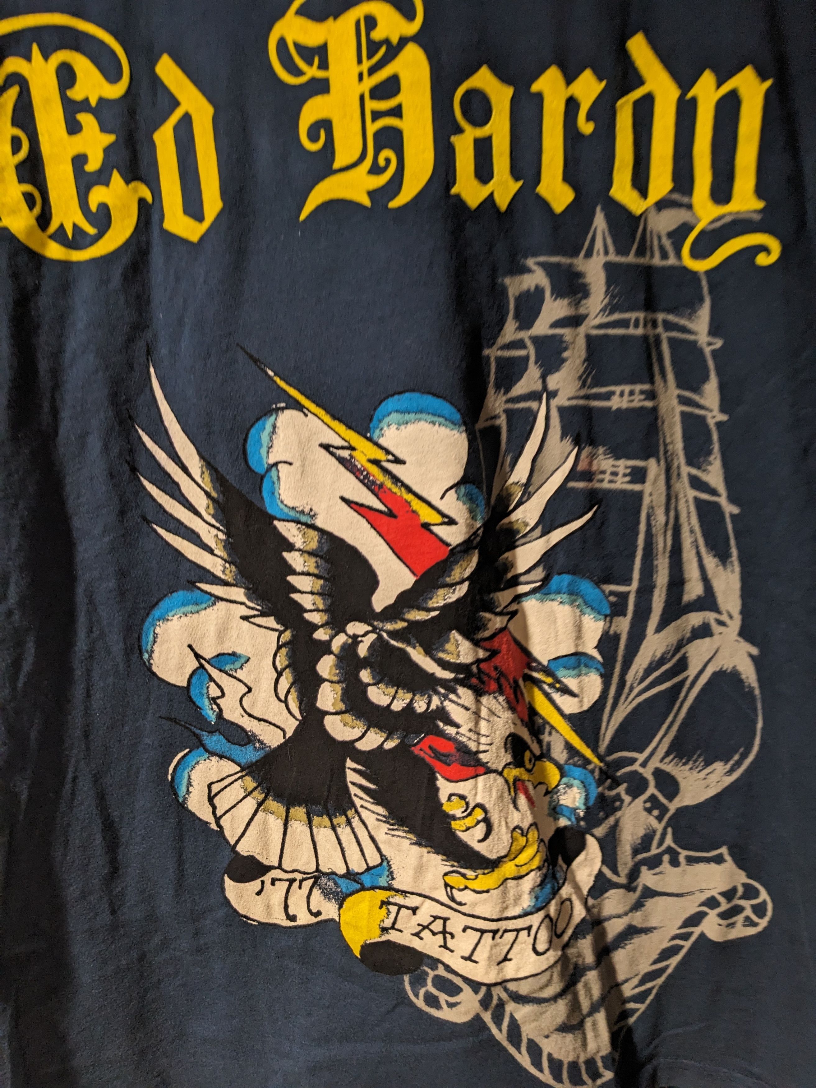 Ed Hardy × Vintage Vintage Y2K Ed Hardy Tattoo Eagle Blue Large T-Shirt Size US L / EU 52-54 / 3 - 2 Thumbnail