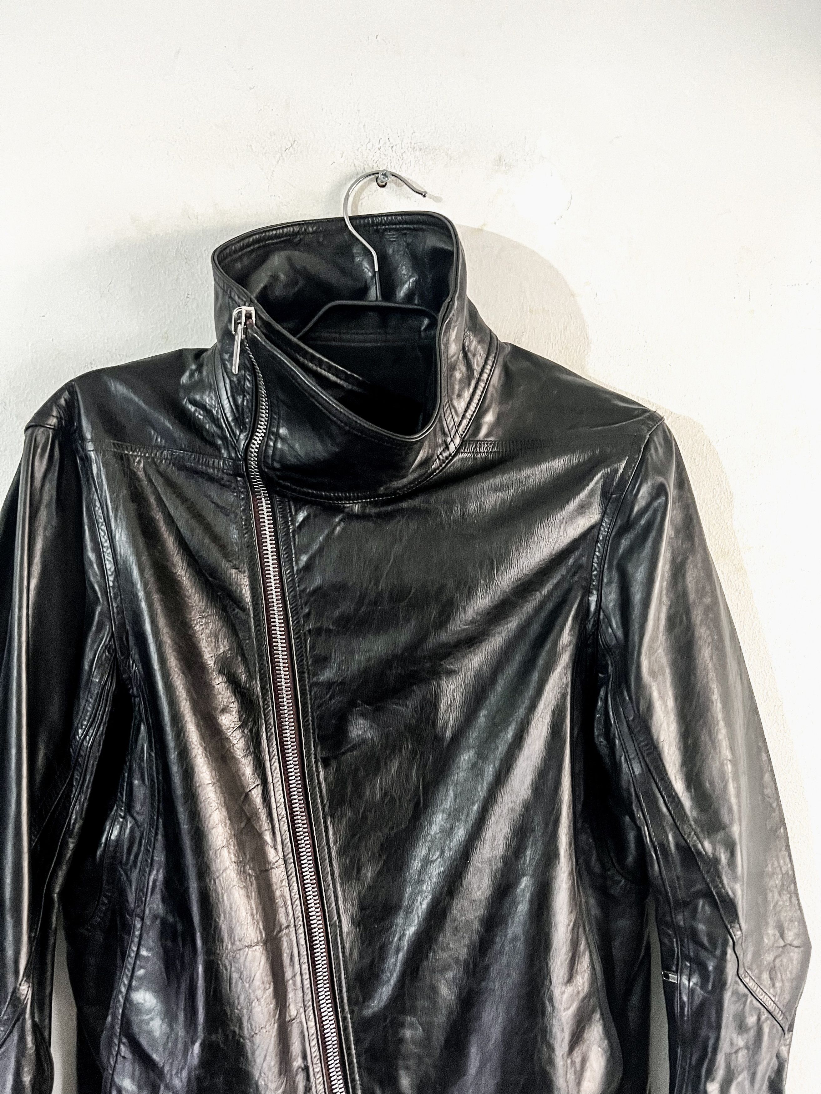 Rick Owens F/W 20 "PERFORMA" Asymmetrical Leather Biker Jacket Size US M / EU 48-50 / 2 - 8 Thumbnail