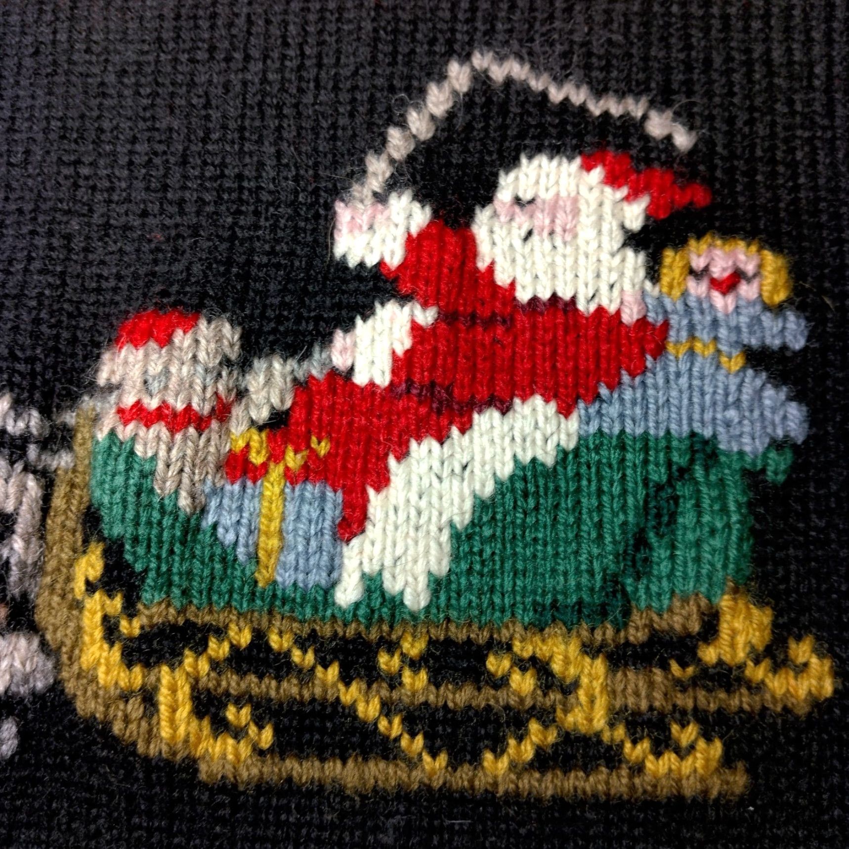 Vintage South Wool Sweater Shirt M Women Black Christmas Santa Reindeer Hand Loomed Wool Pullover Crew Neck Long Sleeve Casual Party/Cocktail Winter Regular Size M / US 6-8 / IT 42-44 - 7 Thumbnail
