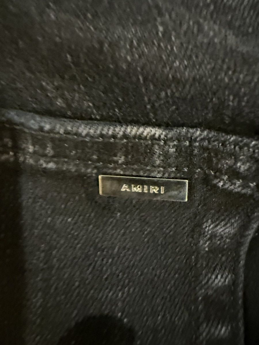 Amiri Amiri Camo Leather Logo Applique Distressed Denim Size US 38 / EU 54 - 8 Thumbnail