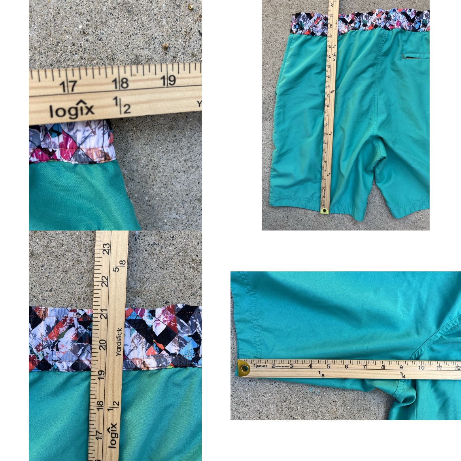 Robert Graham Robert Graham Board Shorts Men Green Teal Solid 36 Beach Surf Swim Short Below Knee 90s Beachwear Sun Swimwear Size US 36 / EU 52 - 9 Thumbnail