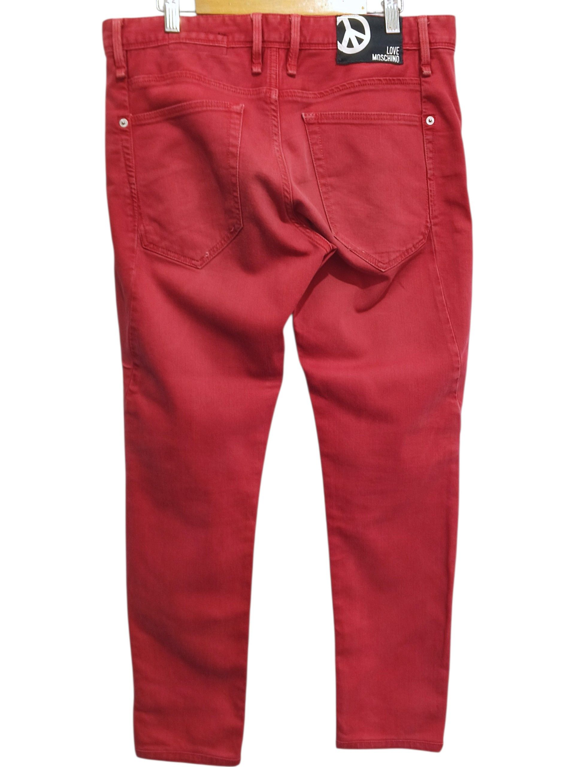 Love Moschino Y2K Love Moschino Red Slim Fit Stretch Denim Jeans Size 32" / US 10 / IT 46 - 2 Thumbnail