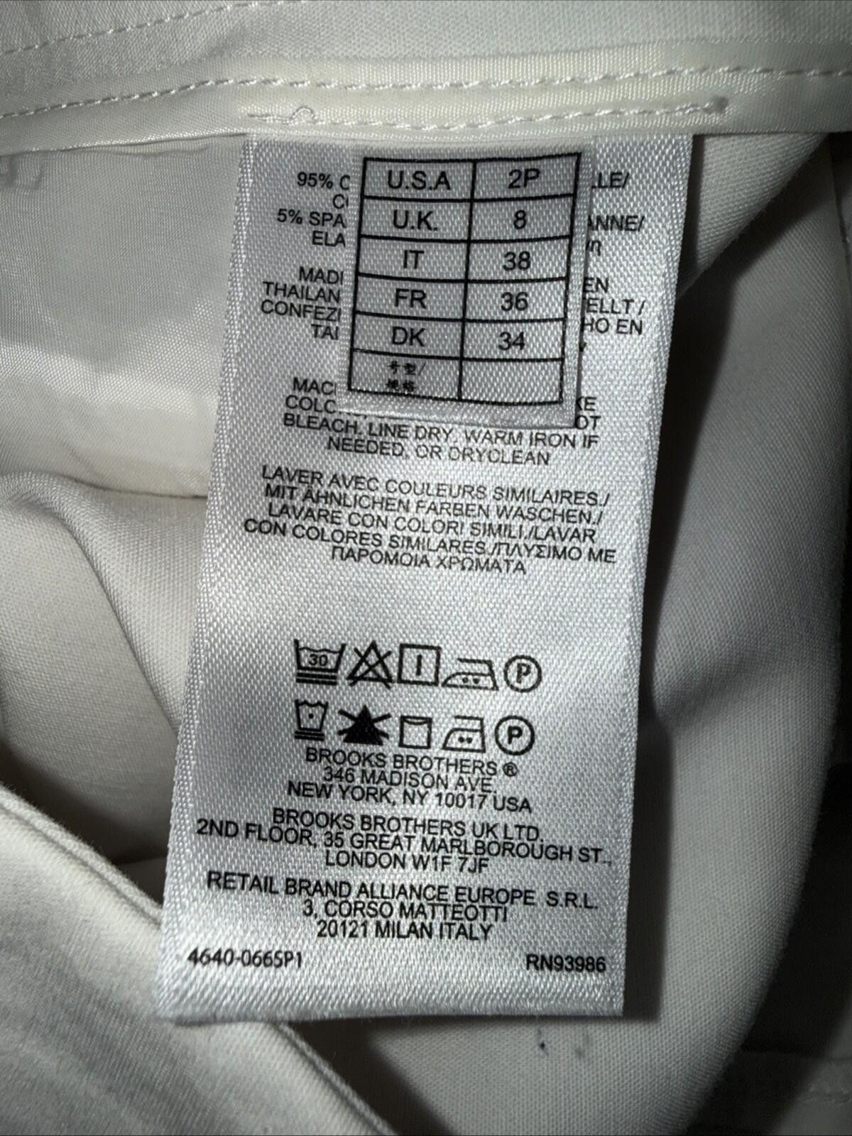Brooks Brothers Brooks Brothers Ankle Pants Womens White Lucia Fit Stretch Size 26" / US 2 / IT 38 - 7 Thumbnail