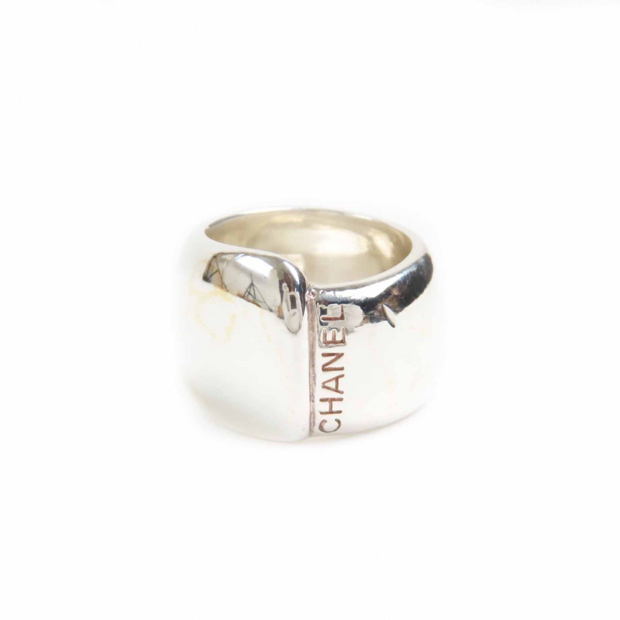 Chanel CHANEL Vintage Logo Ring, SV925 Silver, 18g, Women's Size ONE SIZE - 1 Thumbnail