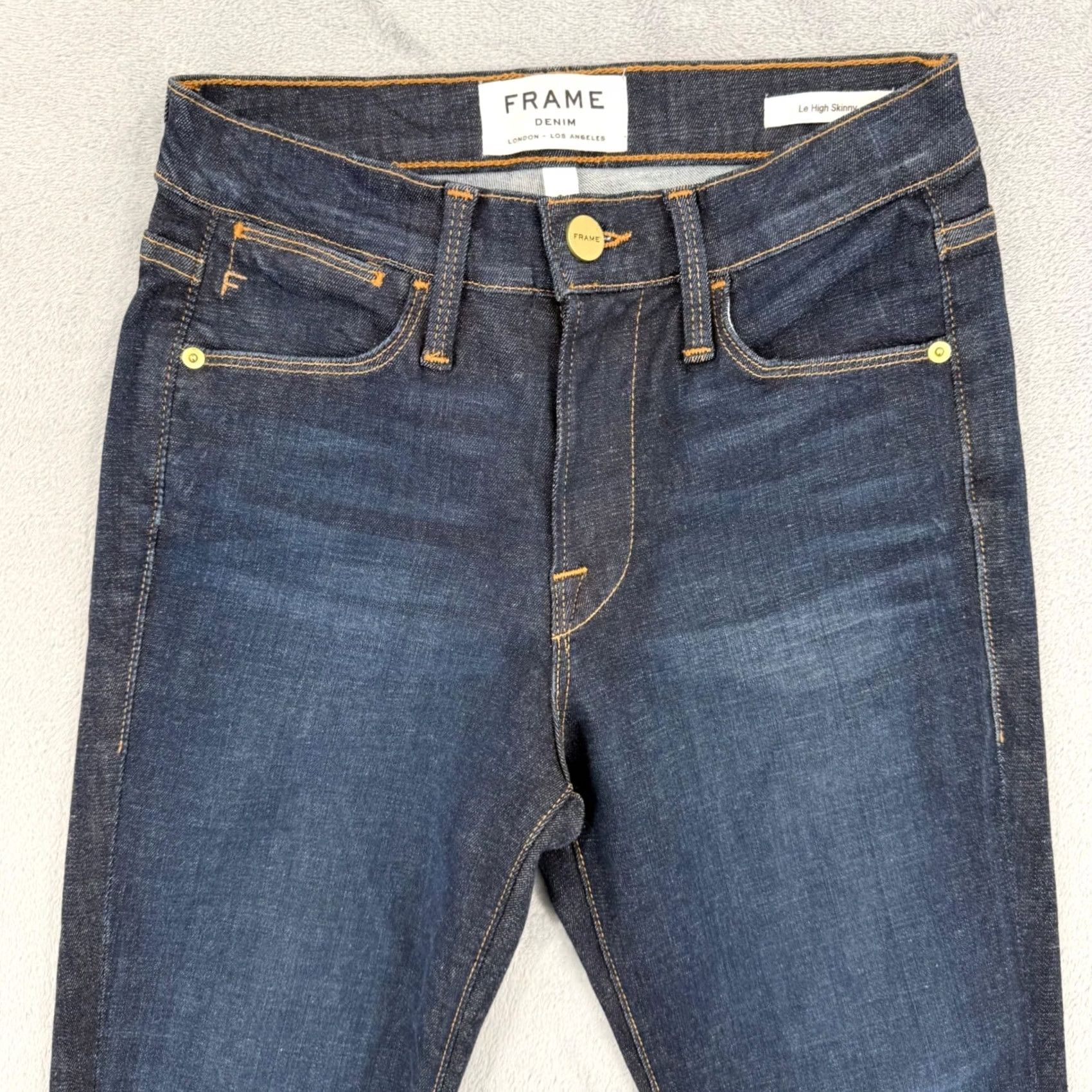 Frame Frame Denim Le High Skinny Jeans Indigo Blue High Rise Women's Size 24 Size 42" / US 20 - 3 Thumbnail