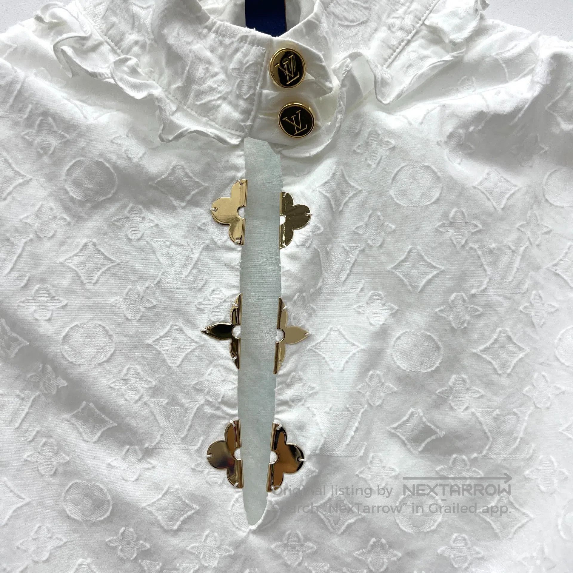 Thom Browne Thom Browne White logo jacquard full-print stand collar sl Size XS / US 0-2 / IT 36-38 - 4 Thumbnail