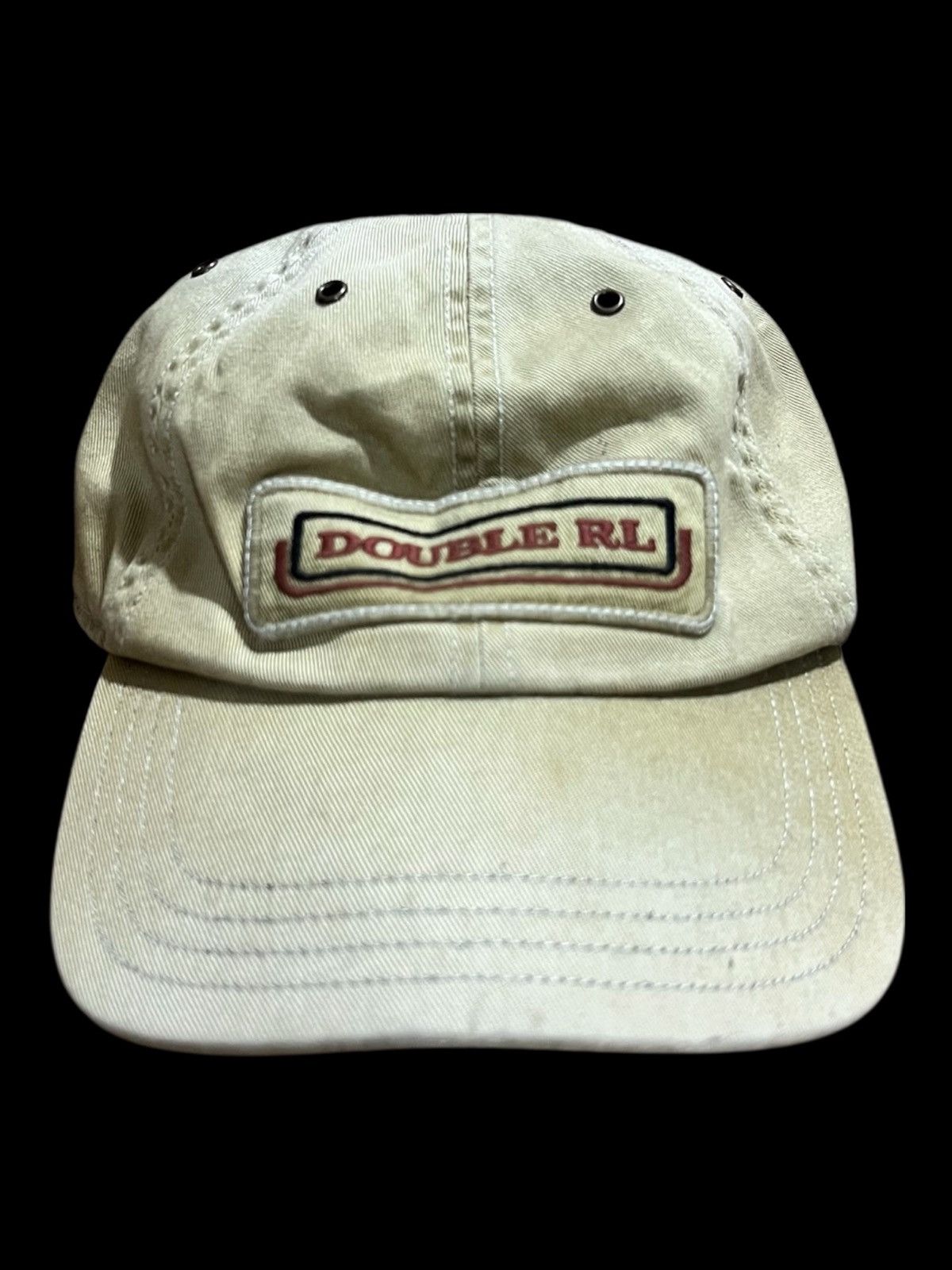 RRL Ralph Lauren Vintage RRL Double RL Patches Canvas Leather Adjustable Cap Size ONE SIZE - 2 Thumbnail