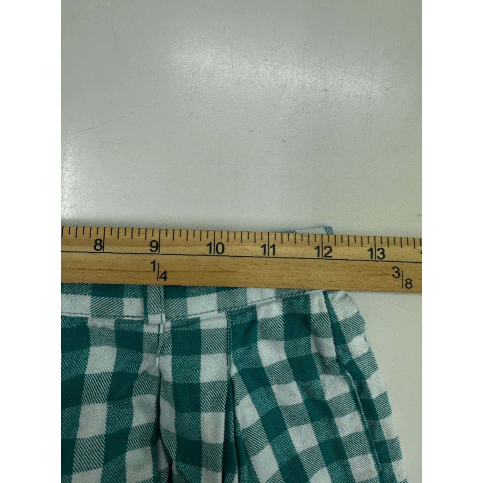 Vintage Rafaella Petites Womens Shorts High Waisted Checkered Teal White 6P Blue Cotton Casual Womens Shorts Size 28" / US 6 / IT 42 - 6 Thumbnail